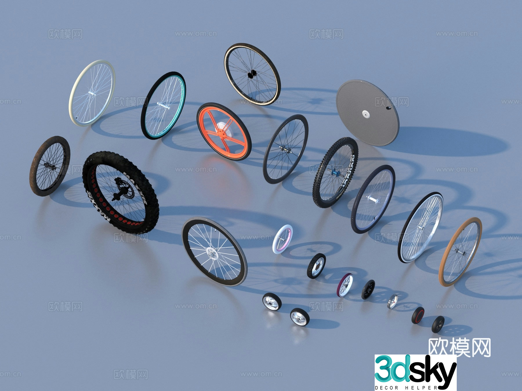 Wheels Wheels Bicycle Tires 3D Model
