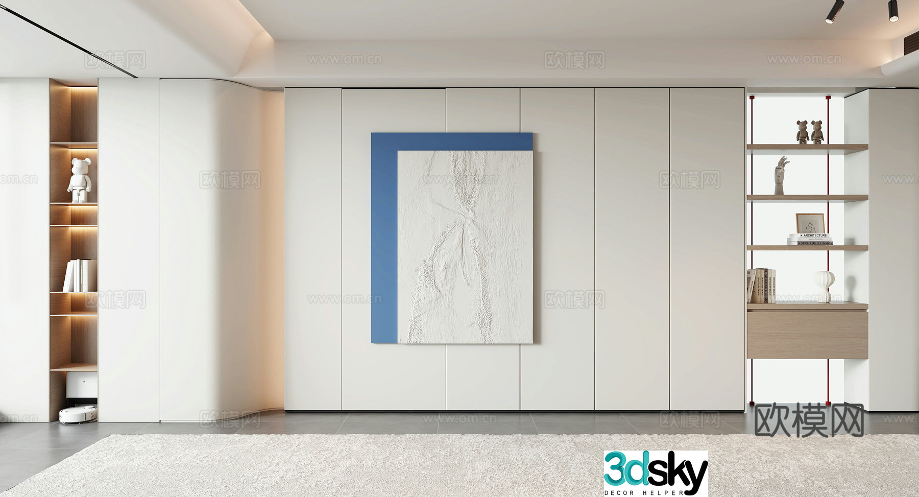 Modern sofa background wall 3d model