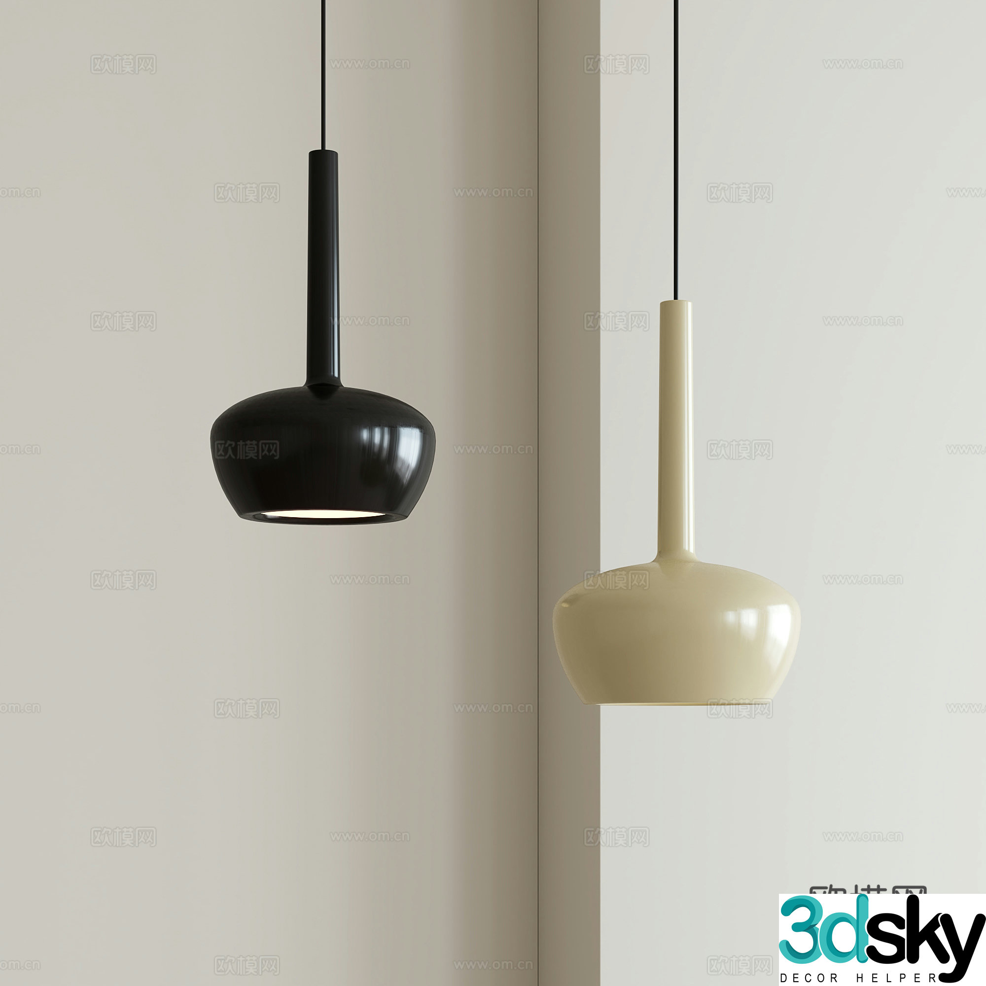 Modern simple small chandelier 3d model