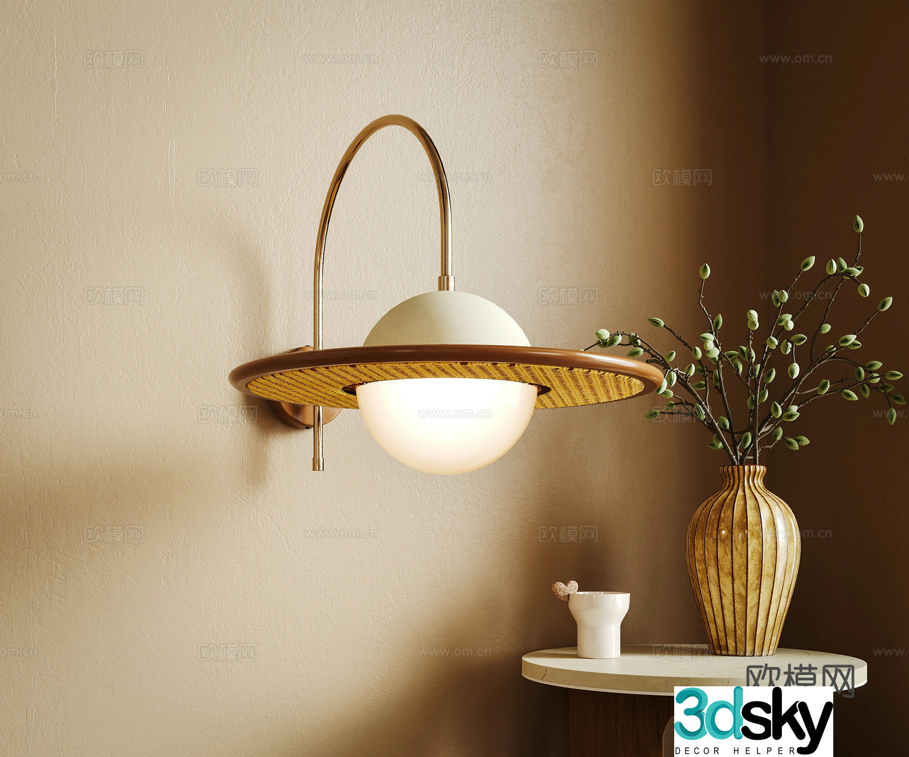Medieval style wall lamp 3d model