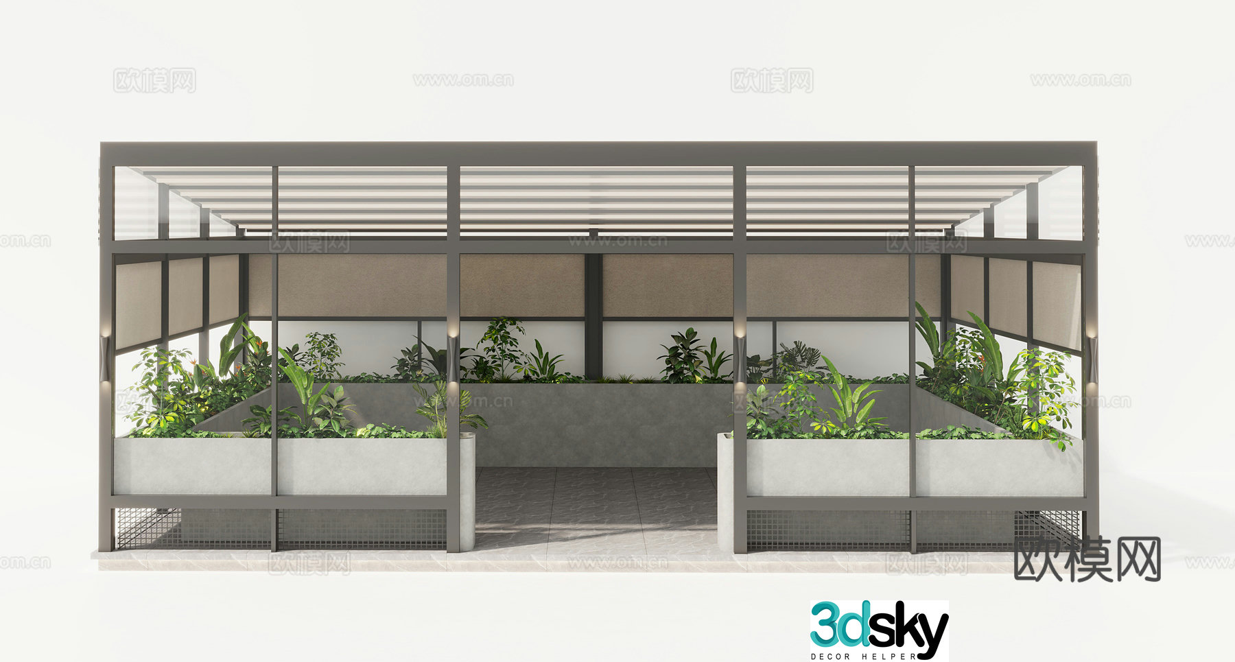 Outdoor sun room pavilion gazebo glass room sunshade room 3d model