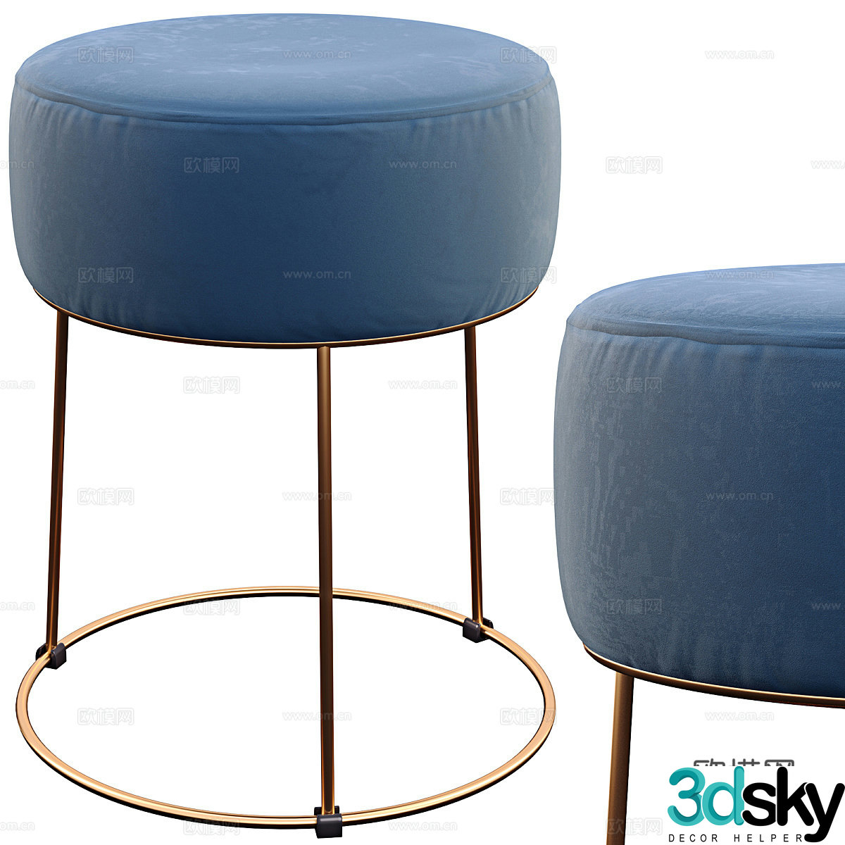 Luxore stool round stool 3d model