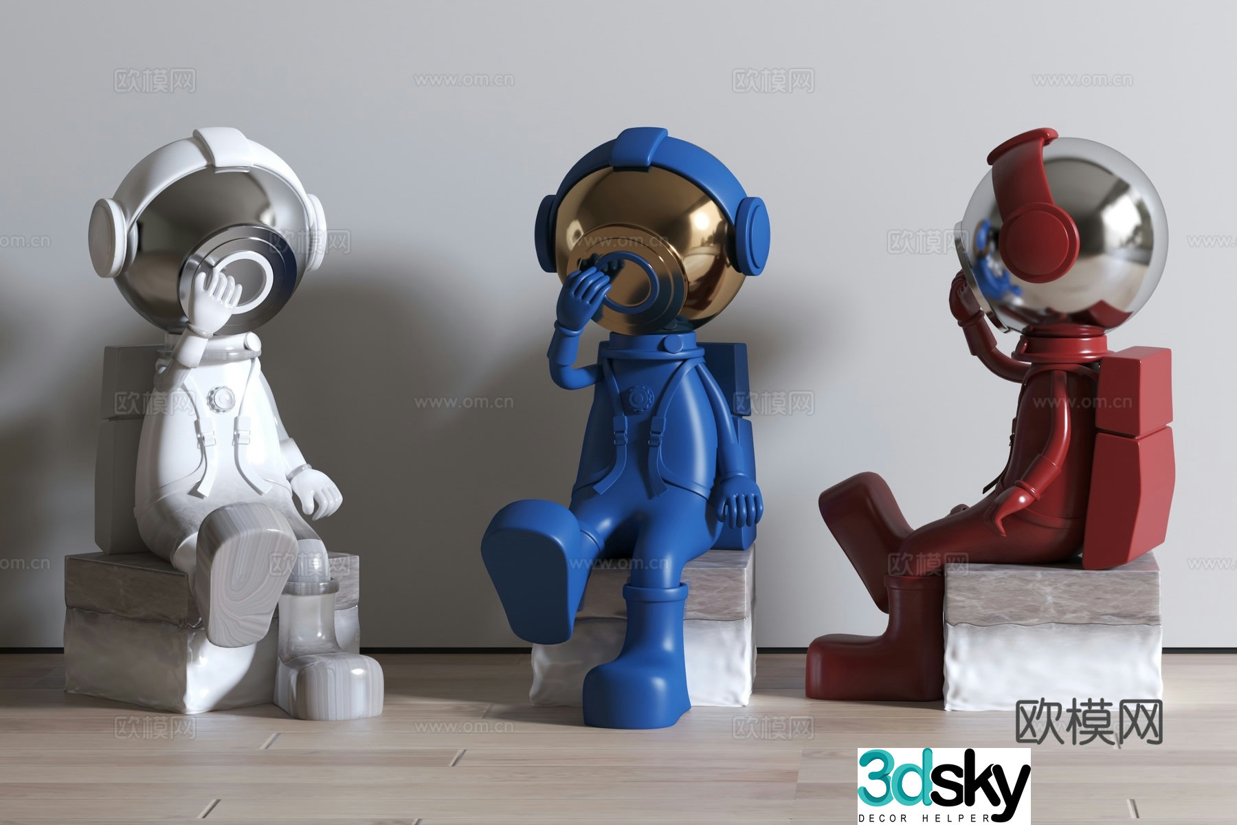 Modern sculpture ornaments Trendy toys Astronaut 3D model