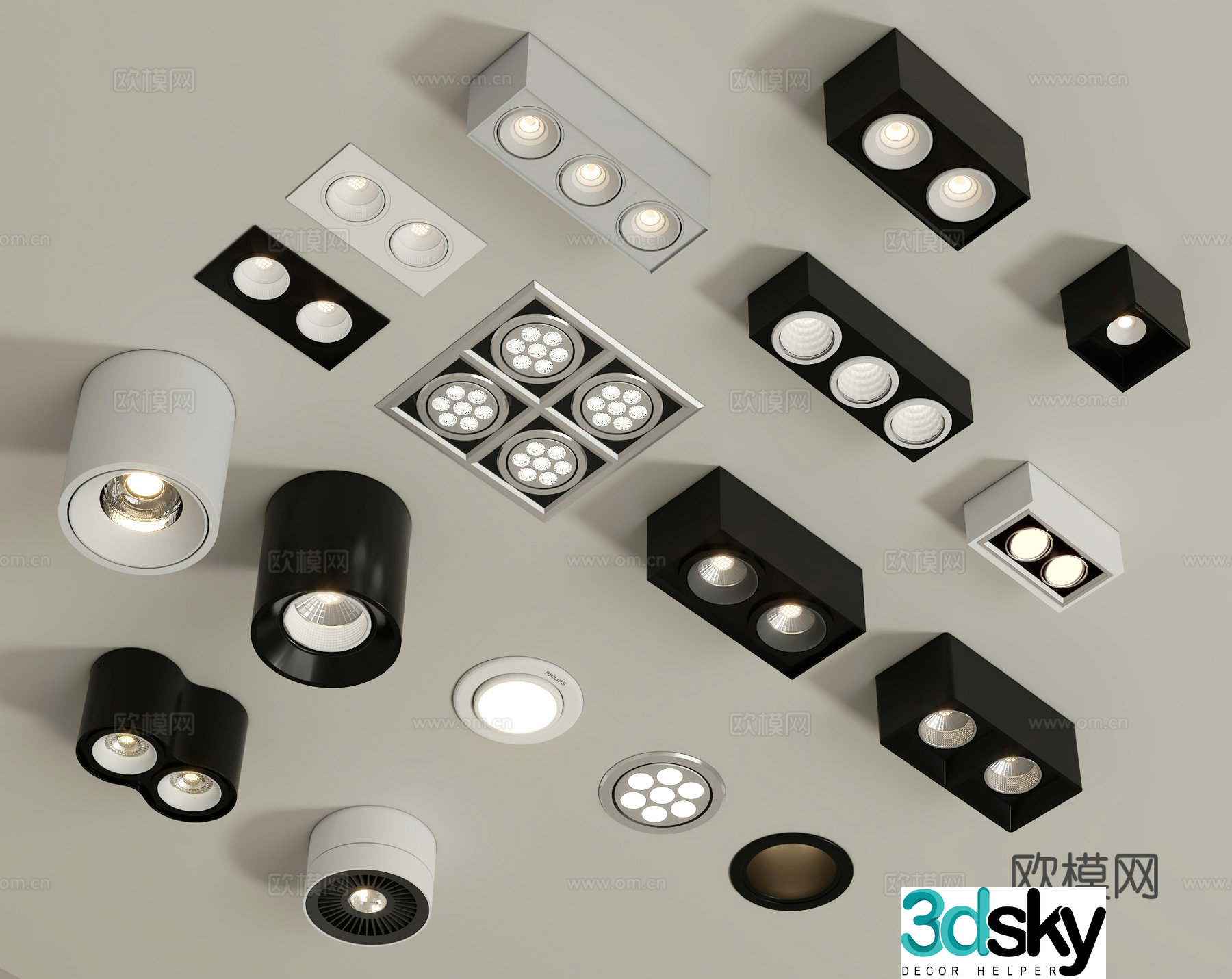 Modern recessed downlight spotlight 3d model