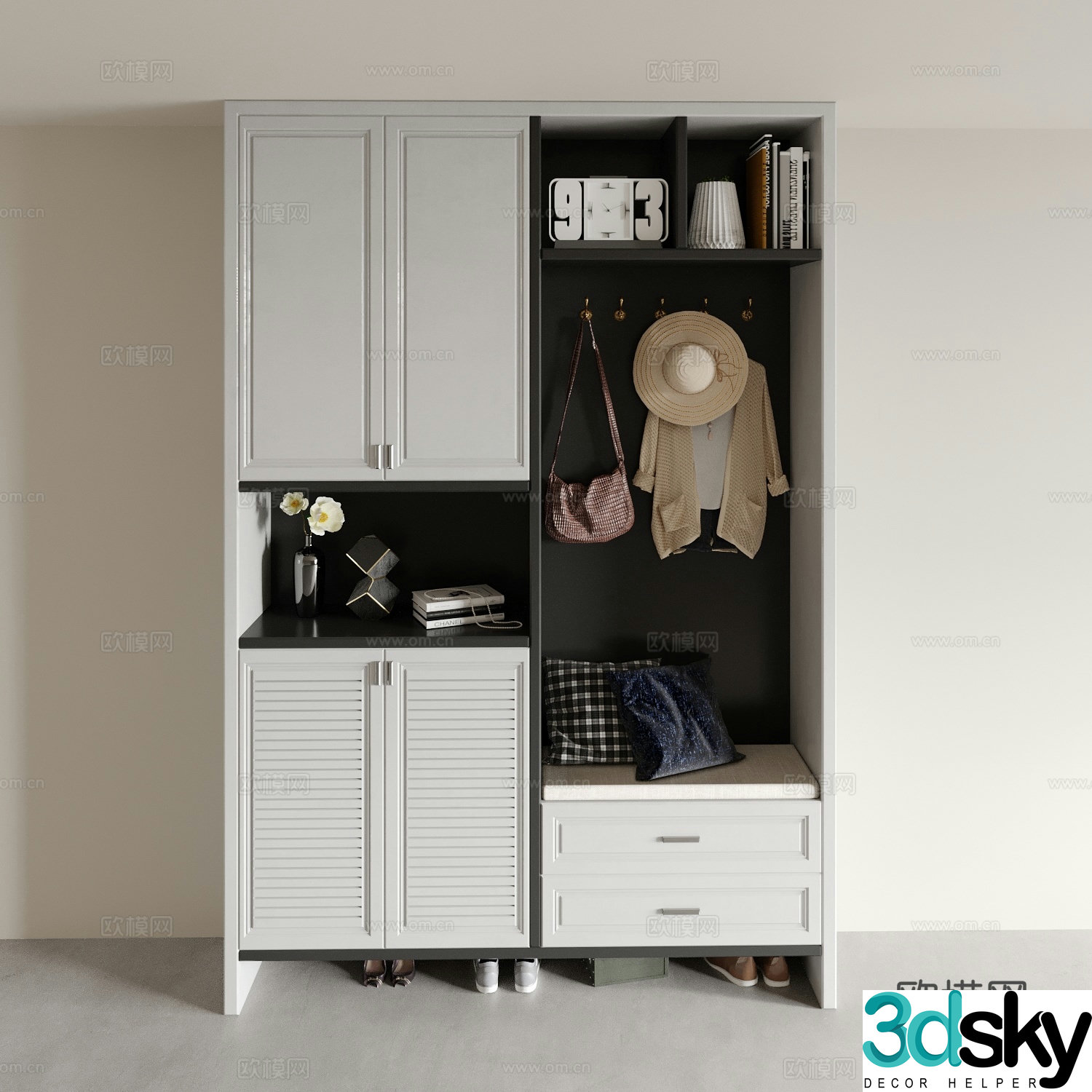 Entrance shoe cabinet 3D model