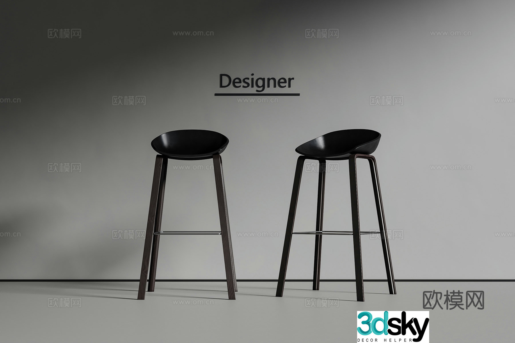 Modern bar stool bar stool high stool 3d model