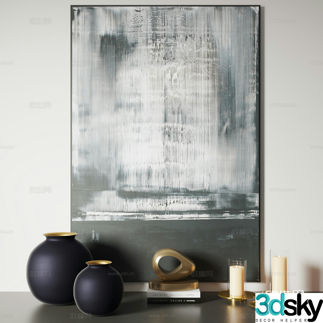 Modern decorative painting Texture painting 3d model