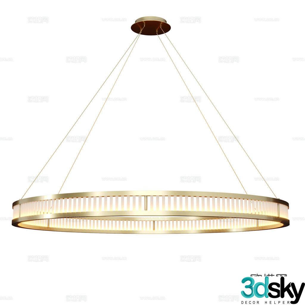Light luxury ring chandelier 3D model