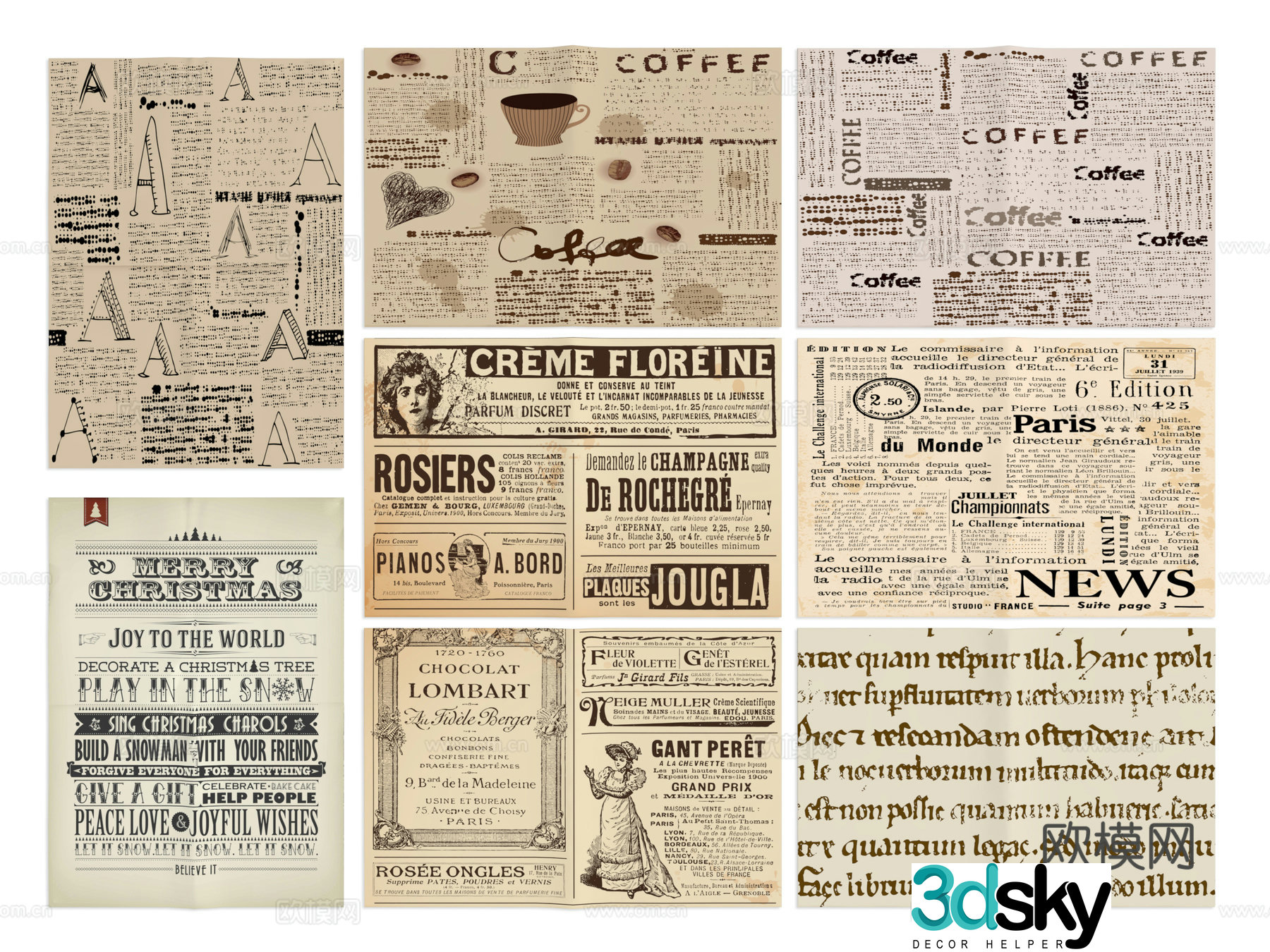 Newspaper newspapers old newspapers daily pictures album paper 3d model