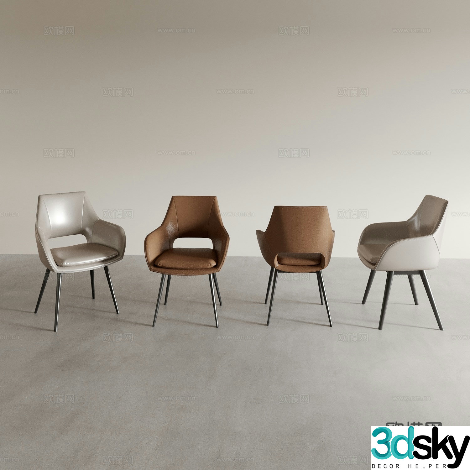 Dining chair tea chair leisure chair coffee chair 3d model