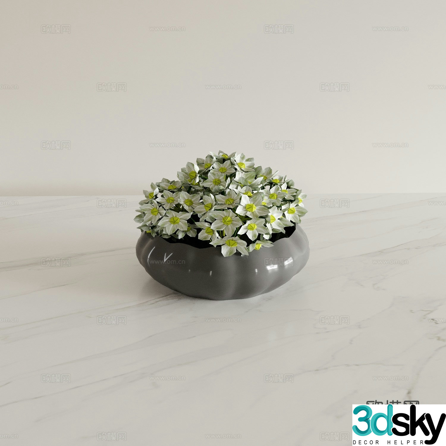 vase floristry flower flower arrangement 3d model