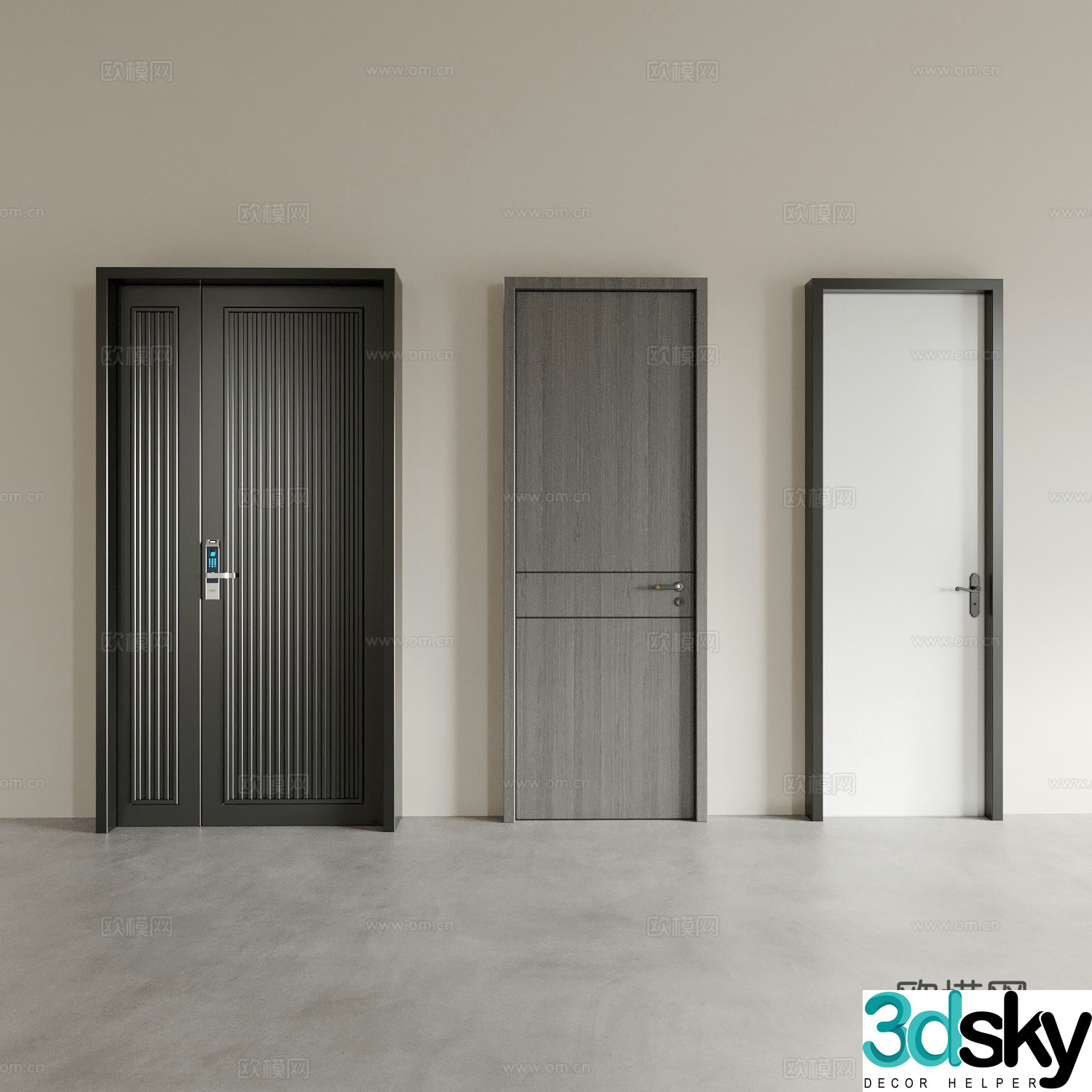 Security door main door entrance door outdoor door outdoor door single door swing door 3d model
