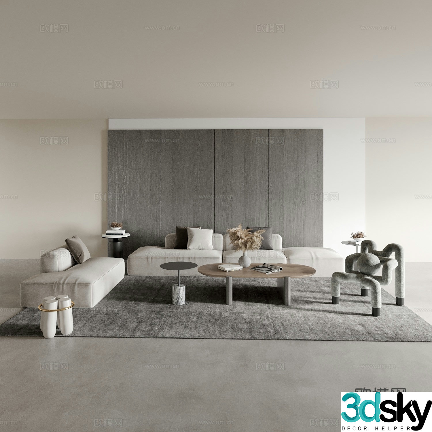 Modern sectional sofa 3d model