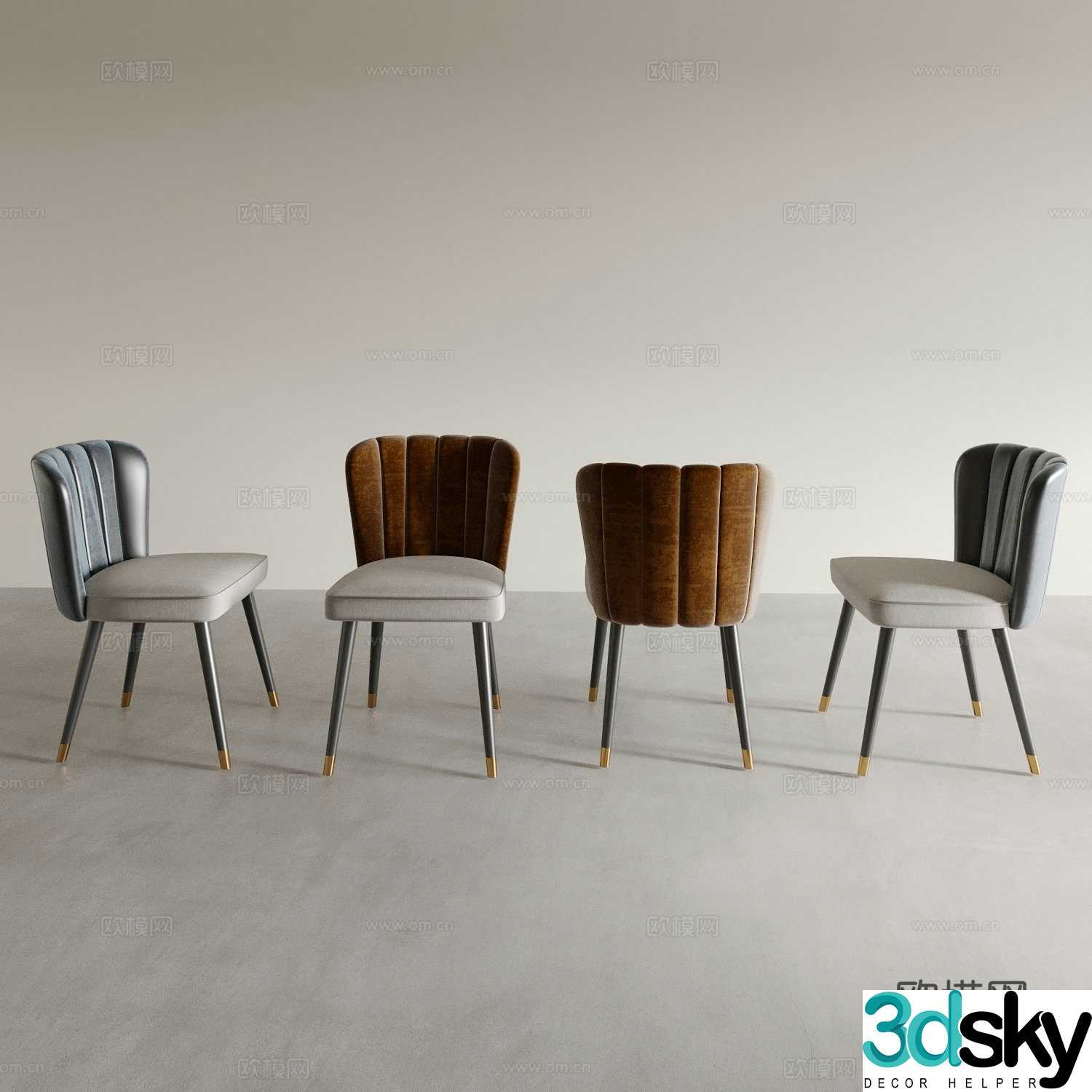 Dining chair tea chair leisure chair 3d model