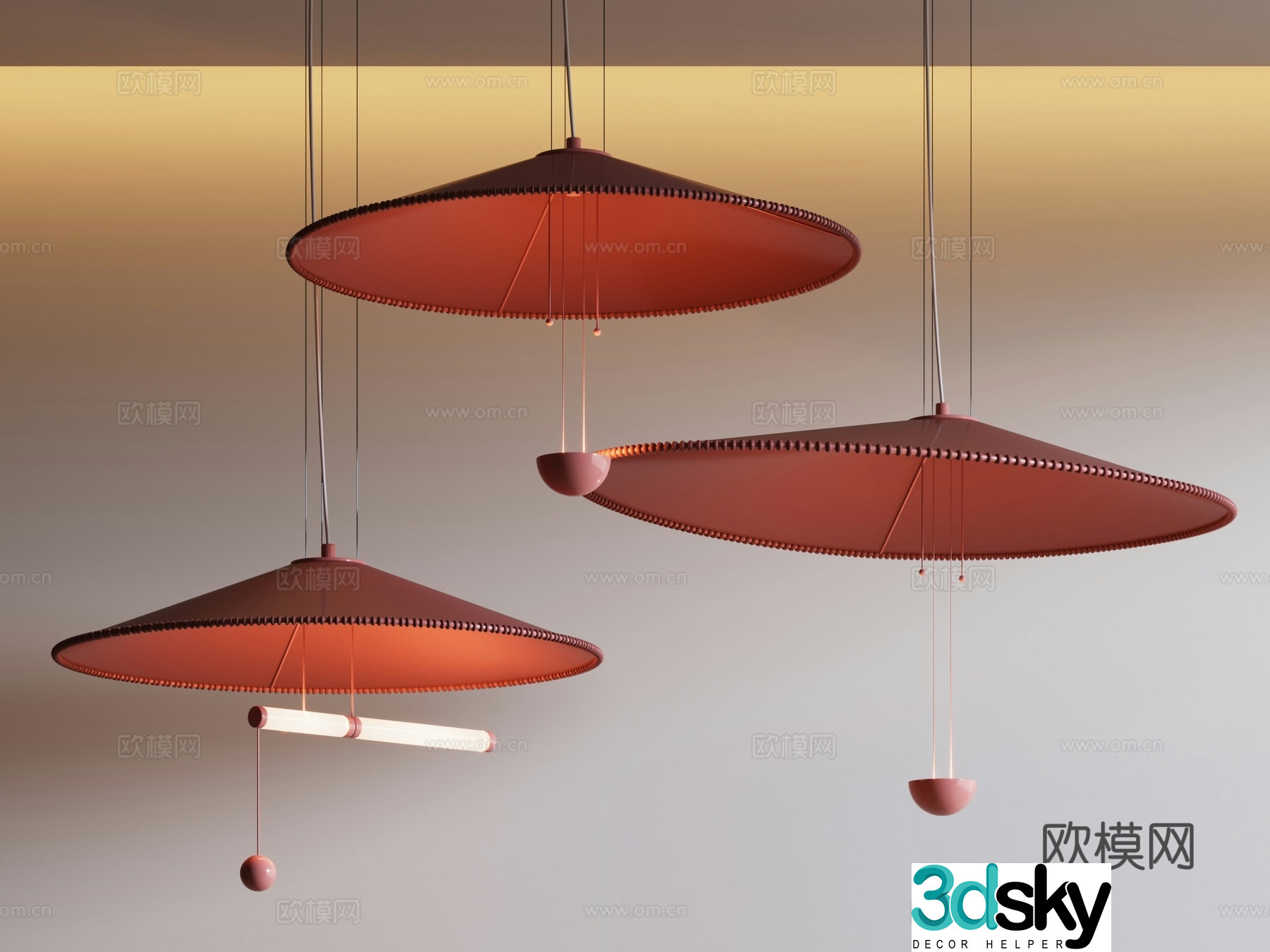 New Chinese style chandelier art chandelier 3d model