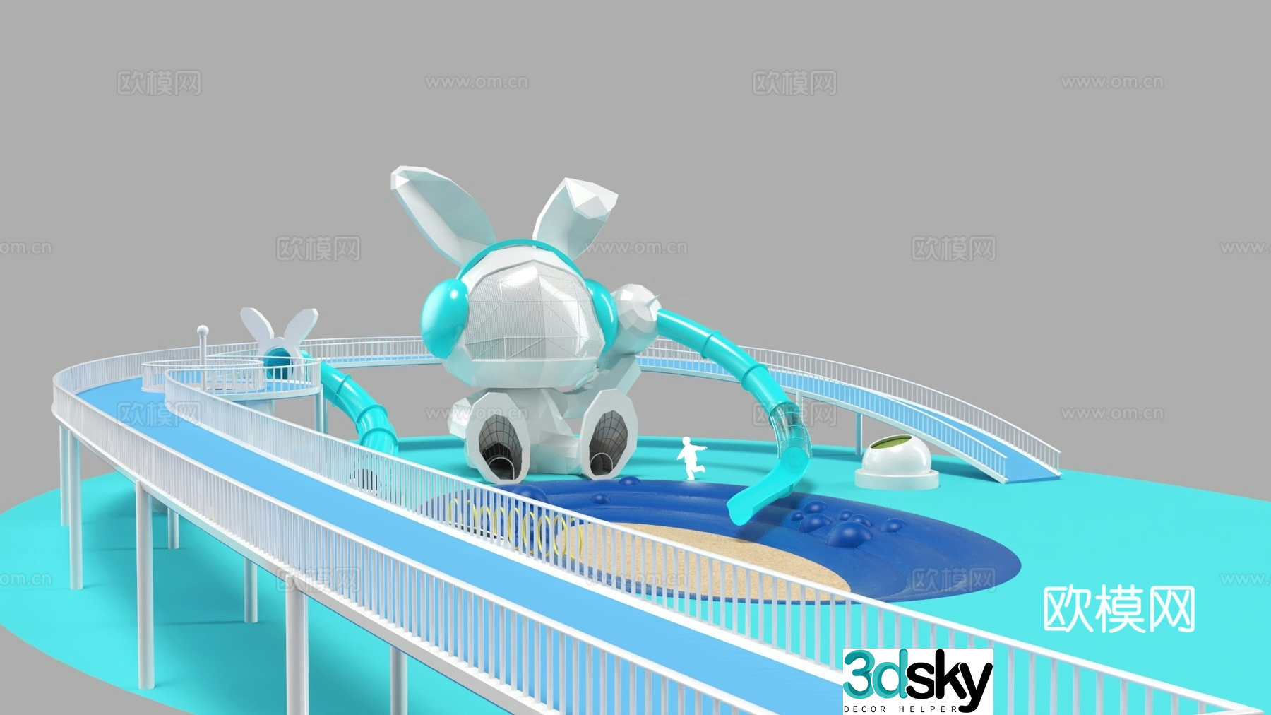 Rabbit theme amusement equipment 3d model