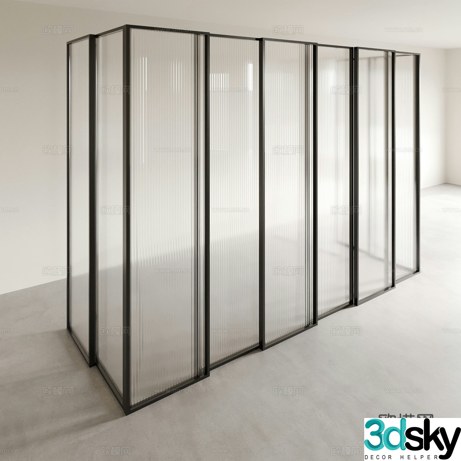Sliding door Kitchen door Balcony door Changhong glass door 3D model