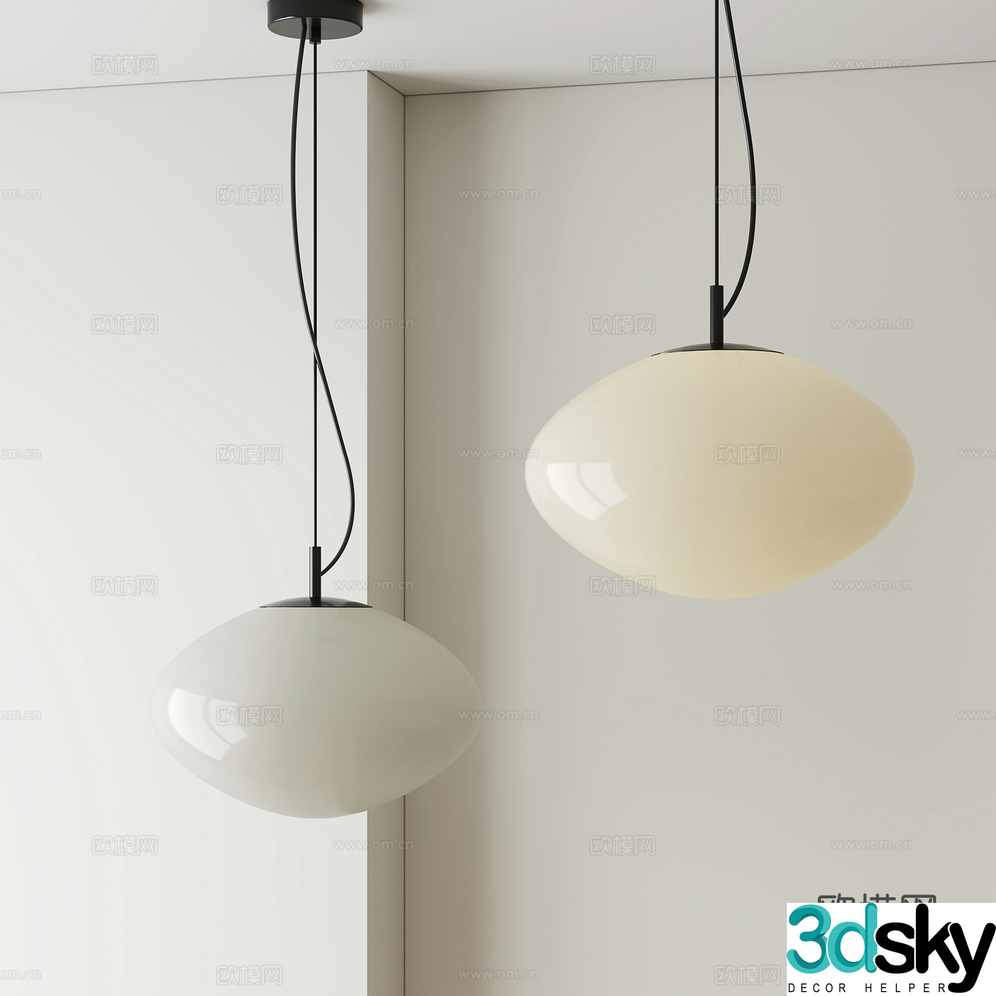 Modern spherical small chandelier 3d model