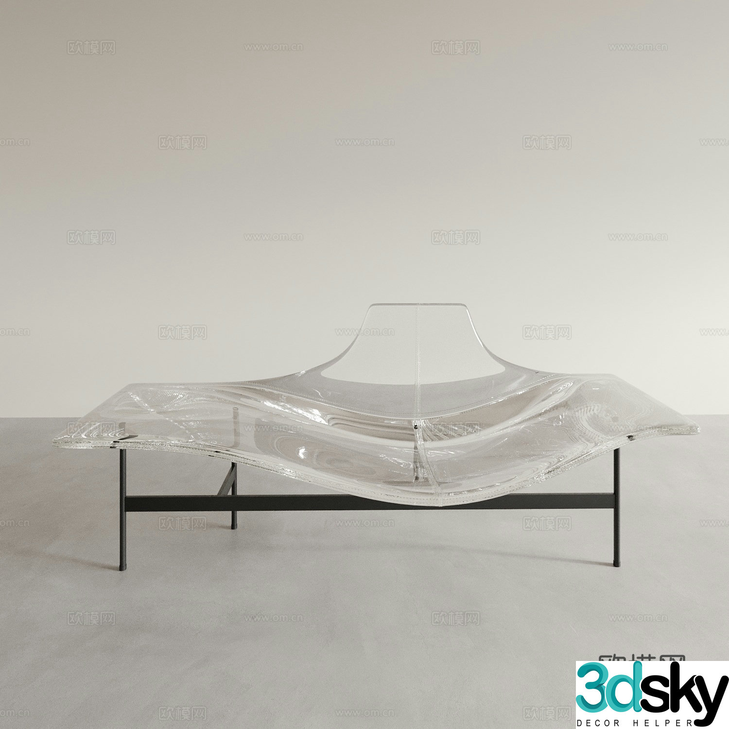 Acrylic leisure chair coffee chair 3d model