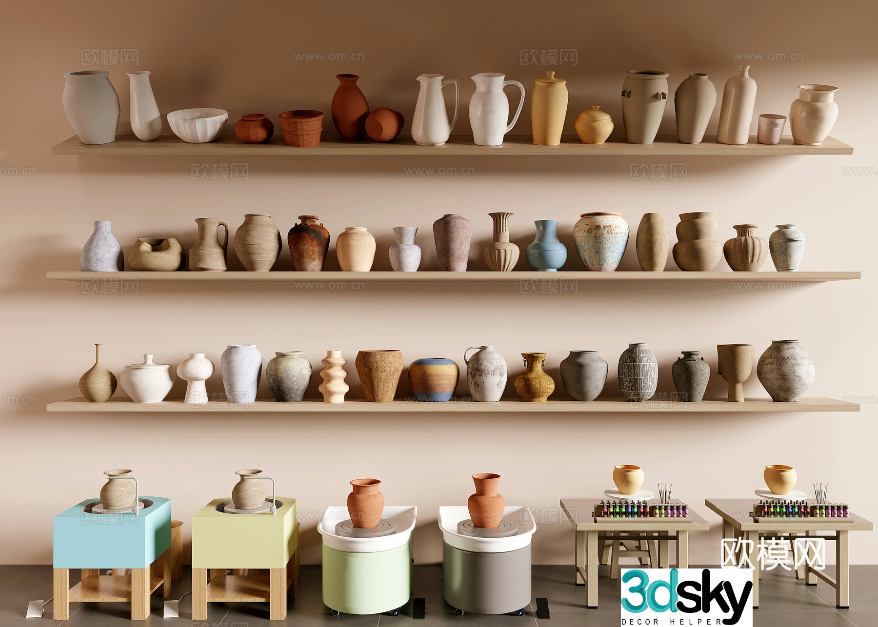 Wasabi pottery pottery ware 3d model