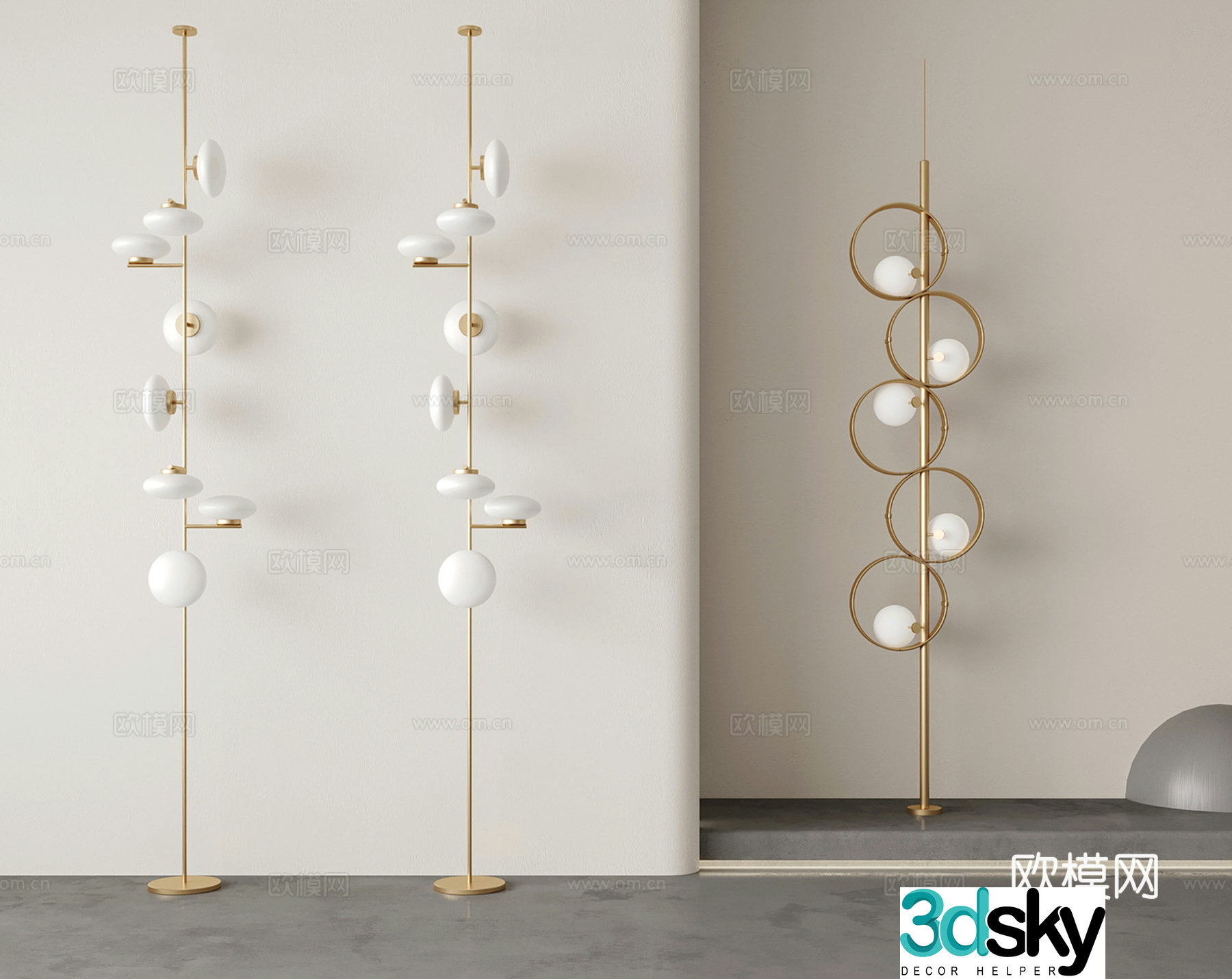 Light luxury floor lamp 3D model