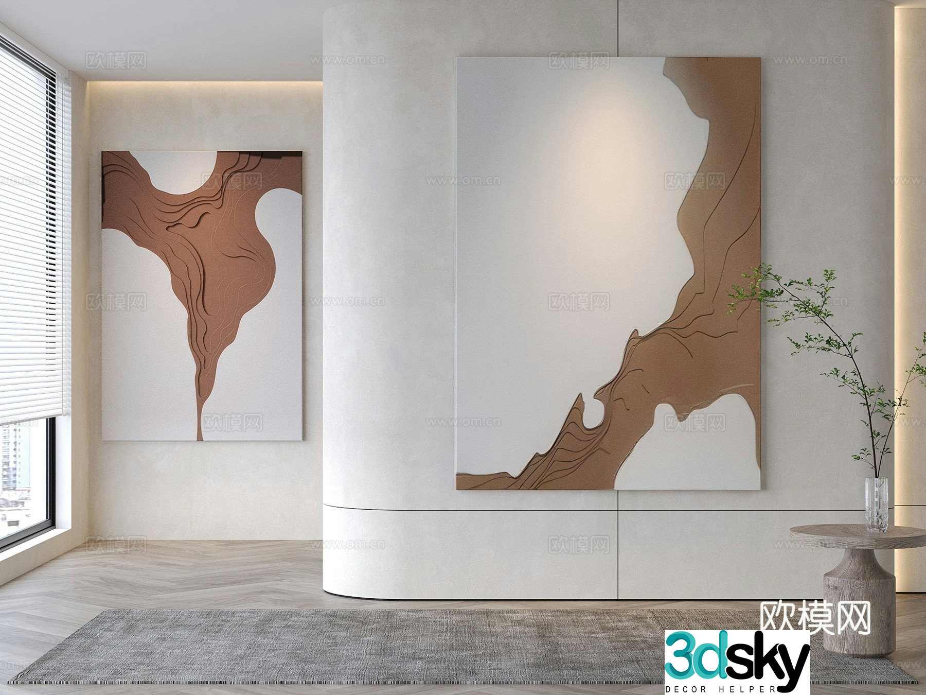Modern decorative painting Texture painting Abstract painting 3d model