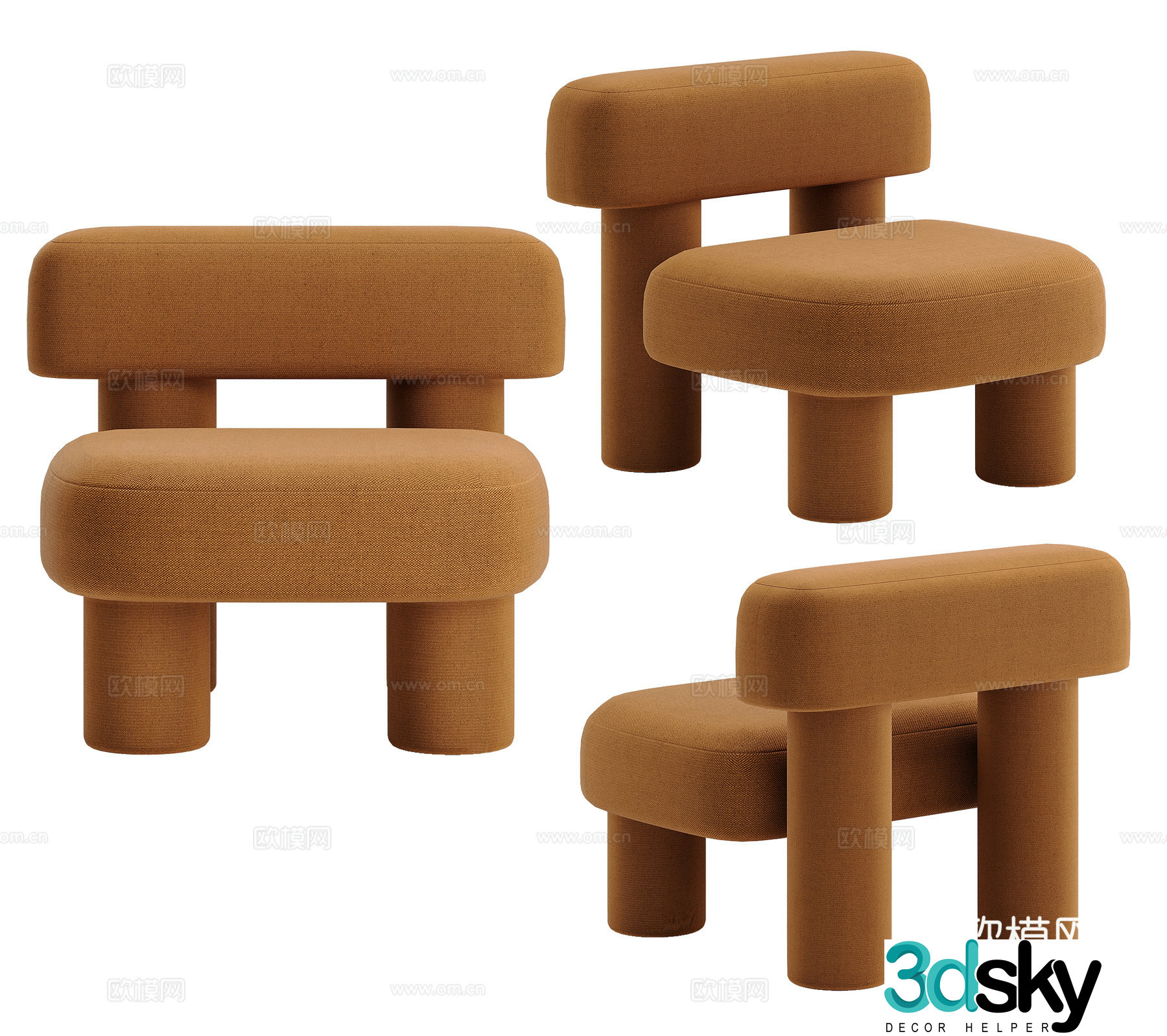Modern leisure chair sofa chair 3d model