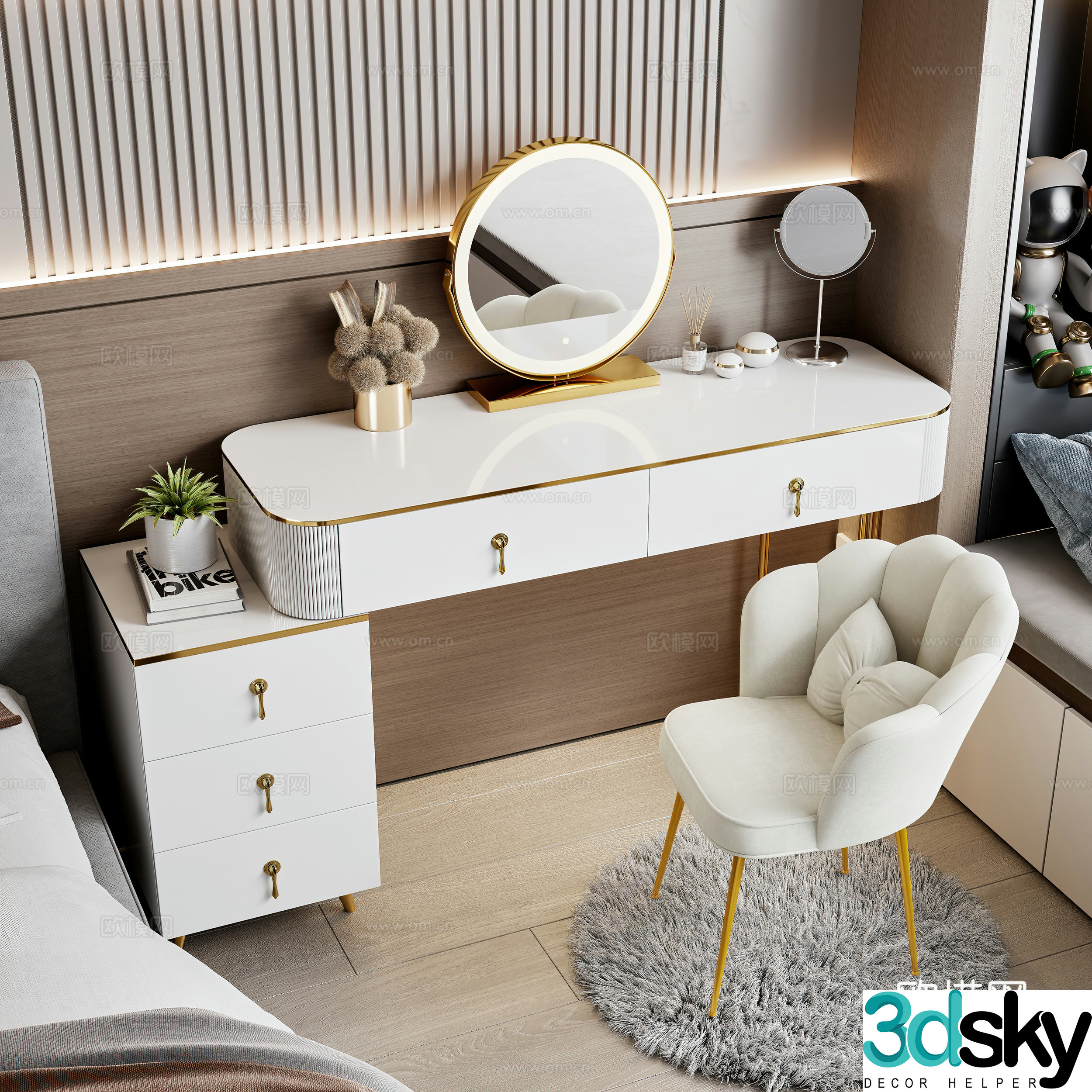 Modern dressing table 3d model