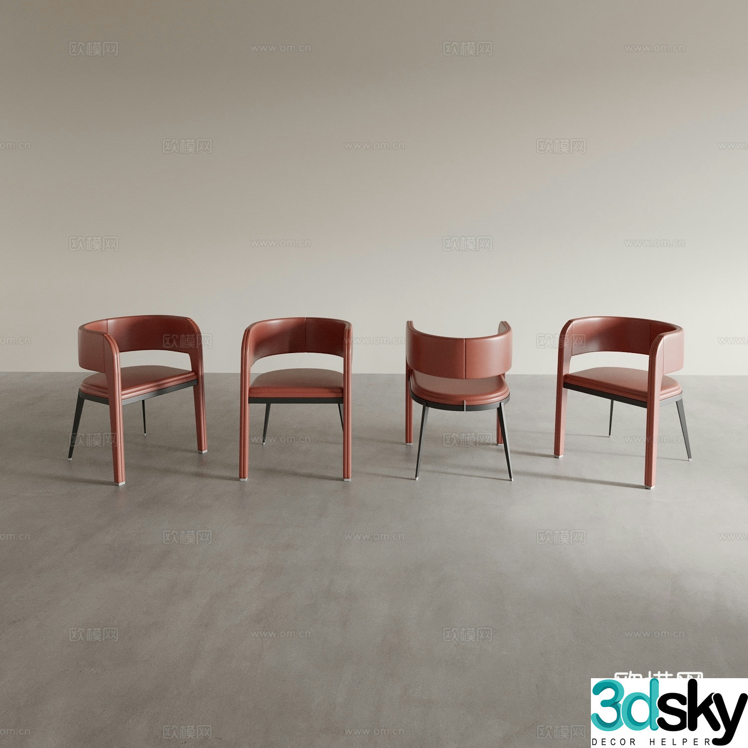 Dining chair tea chair leisure chair 3d model