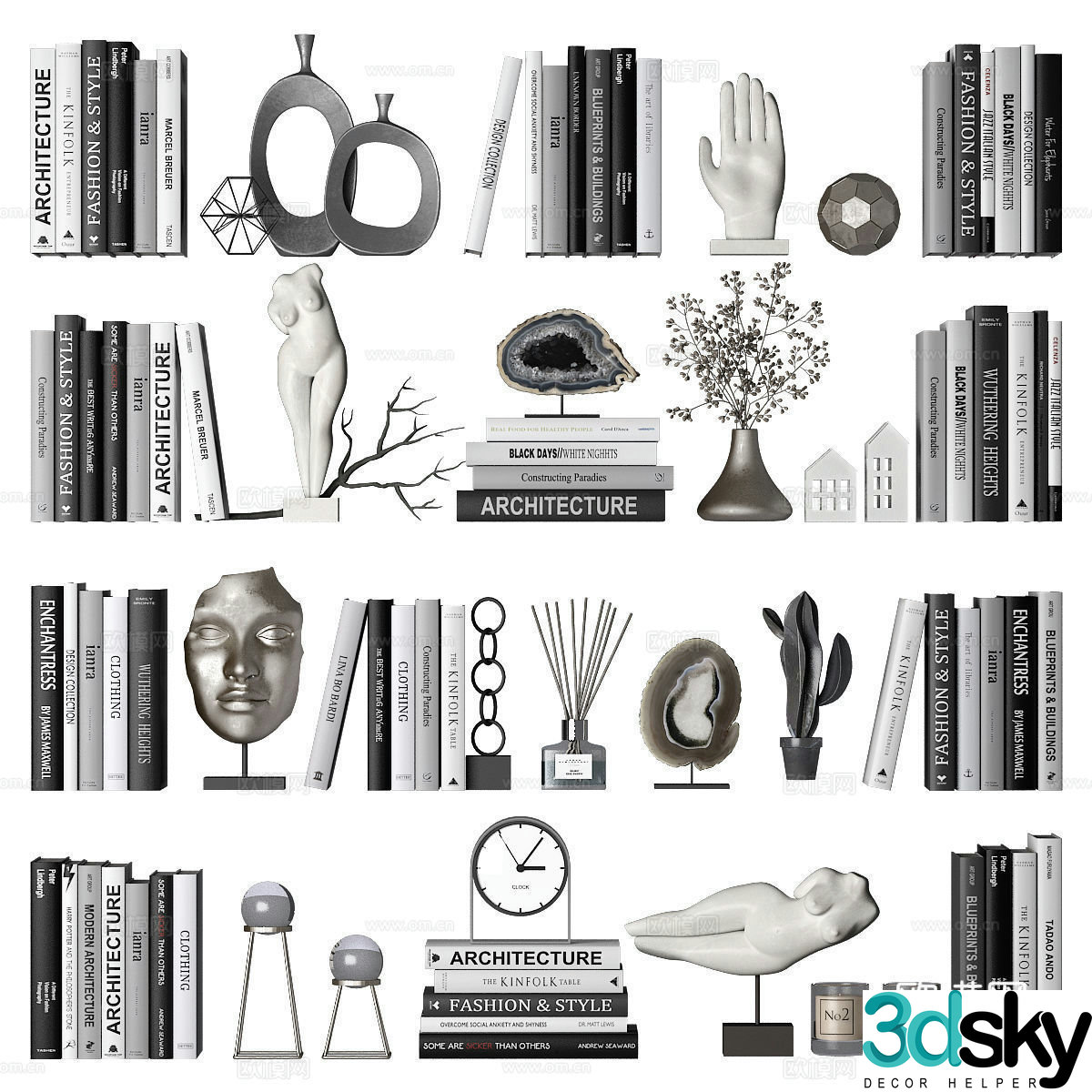 Decoration ornaments books crafts 3d model