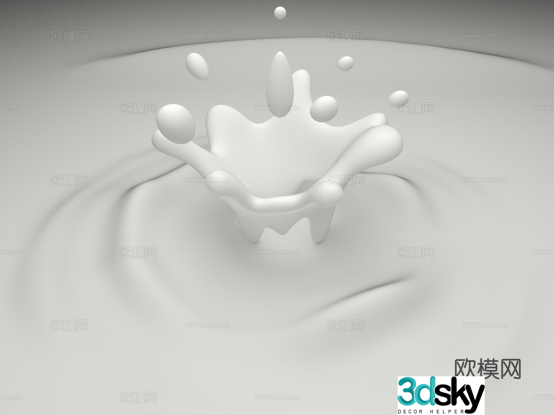 water drop water splash milk splash ripple water ripple 3d model