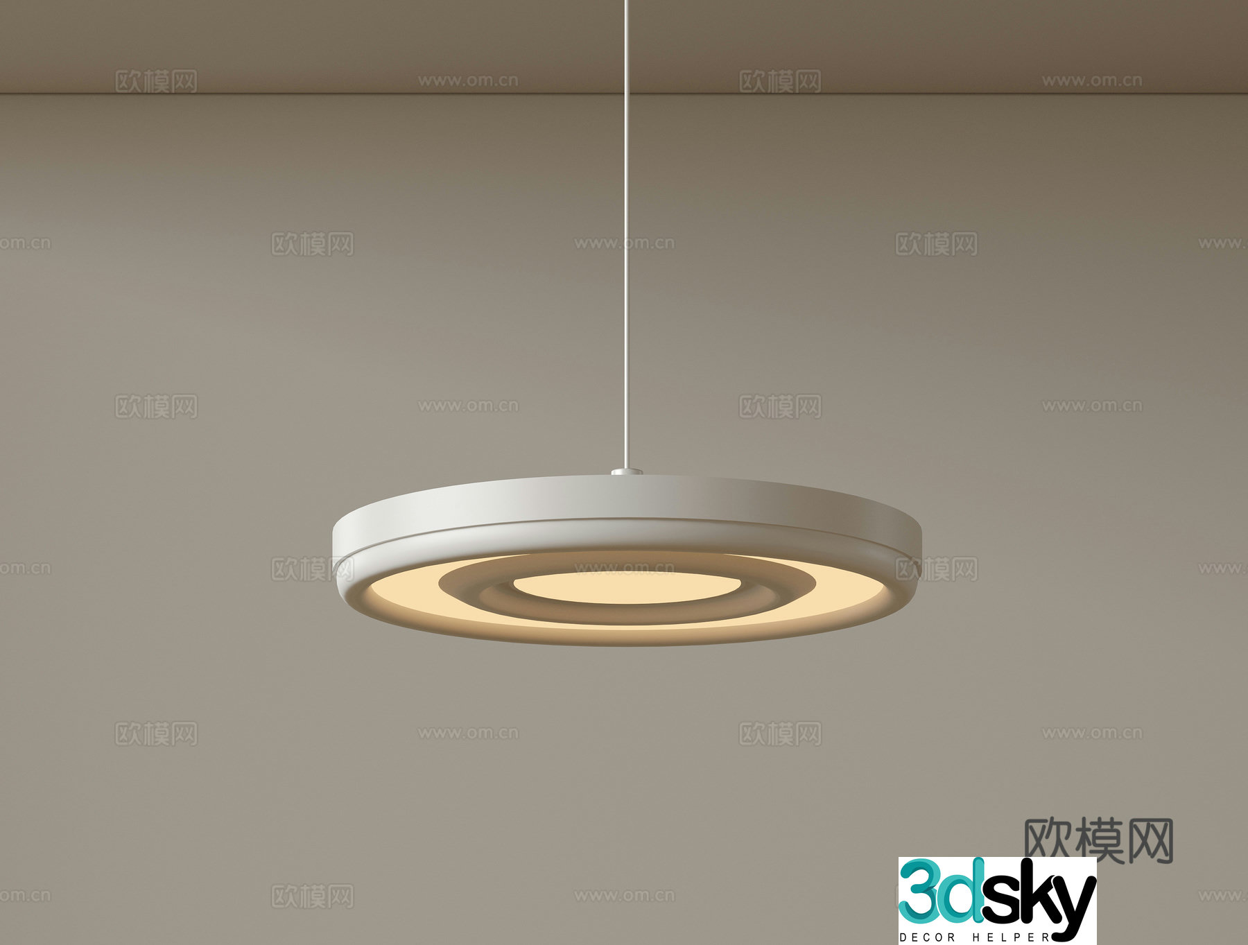 Modern single head chandelier bedside chandelier 3d model