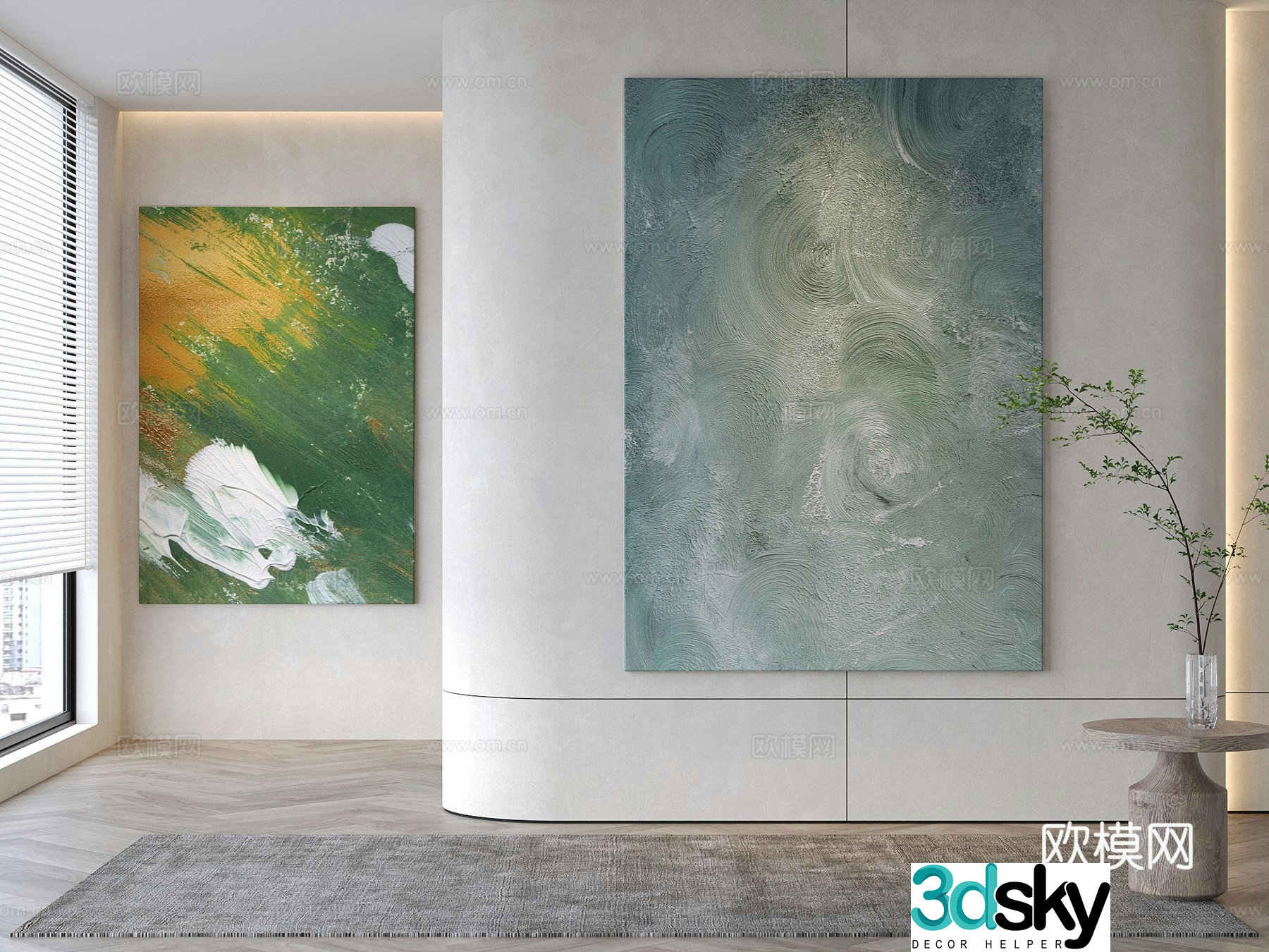 Modern decorative painting Abstract painting Texture painting 3d model