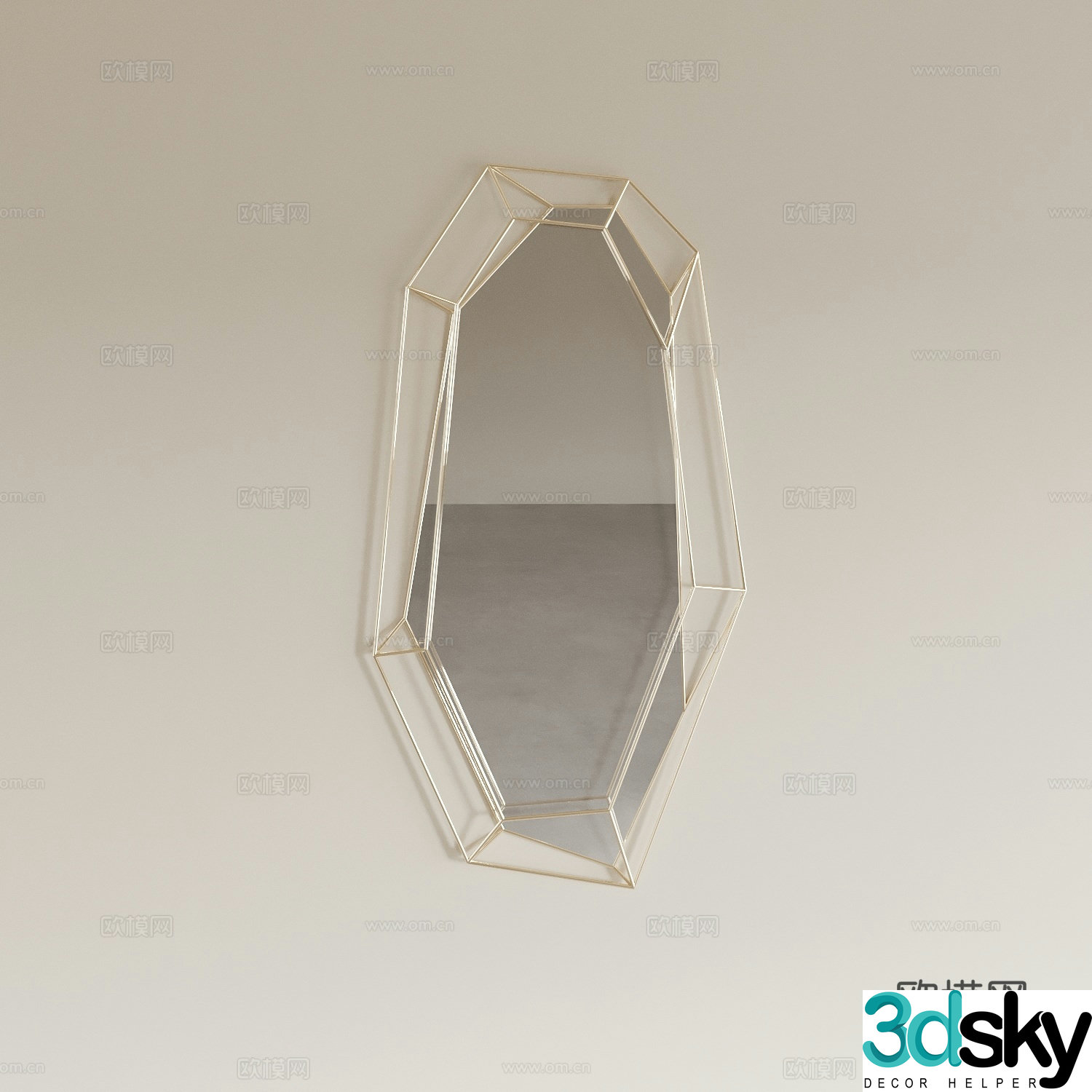 Mirror decorative mirror 3d model
