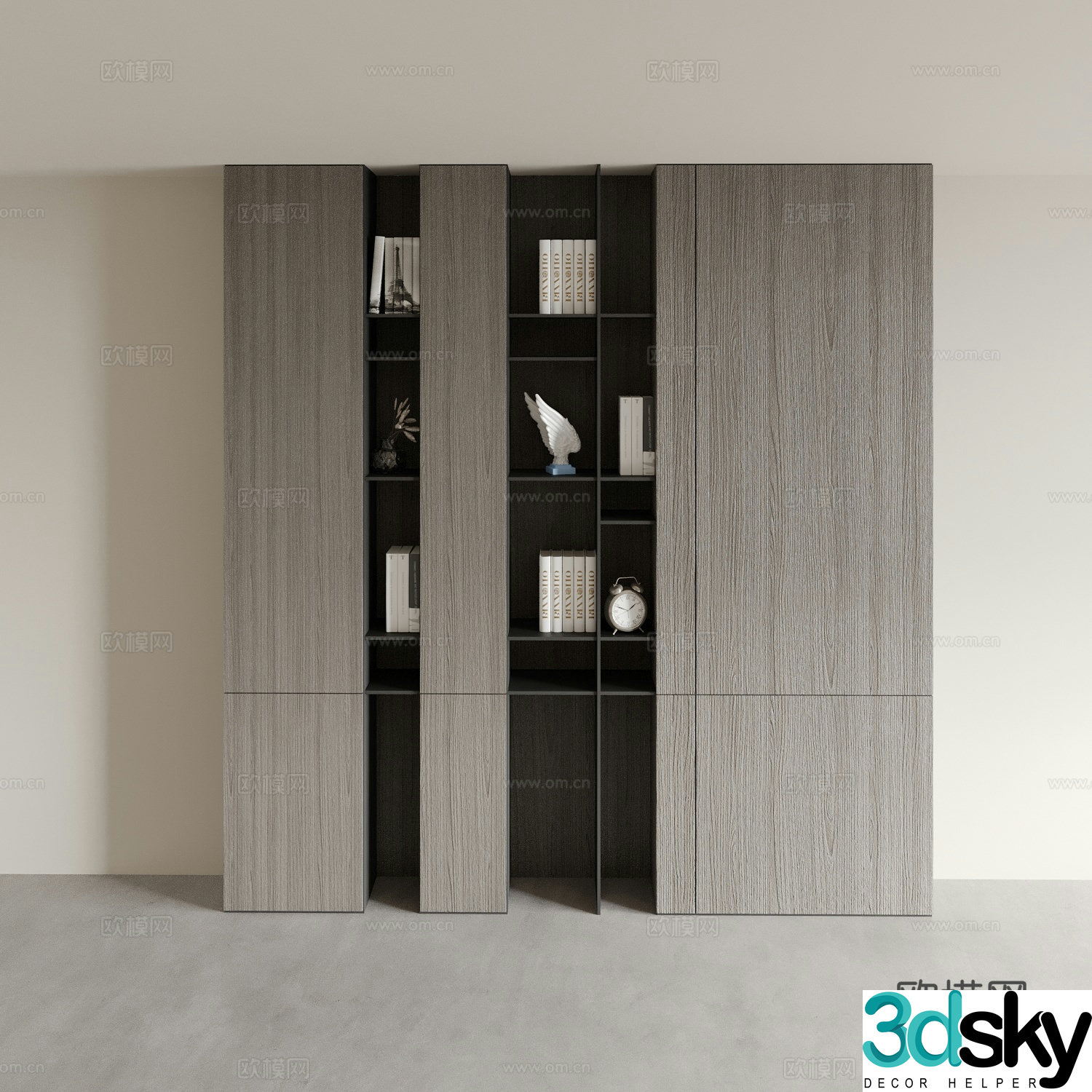 Modern bookcase display cabinet 3d model
