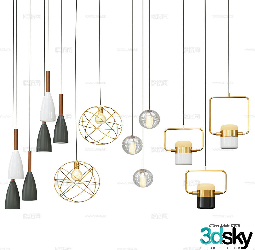 Bedside small chandelier 3d model