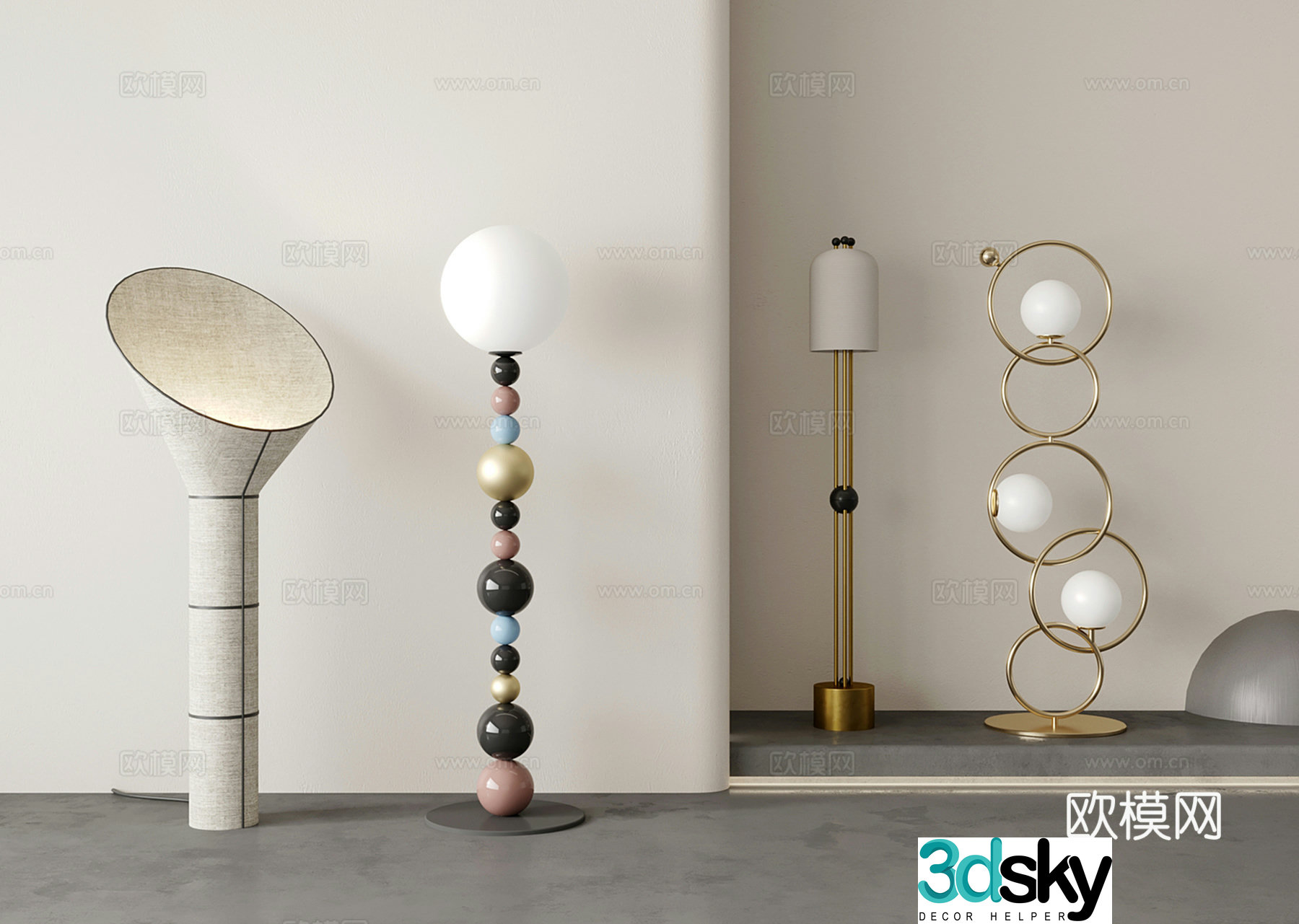 Modern floor lamp sphere floor lamp 3d model