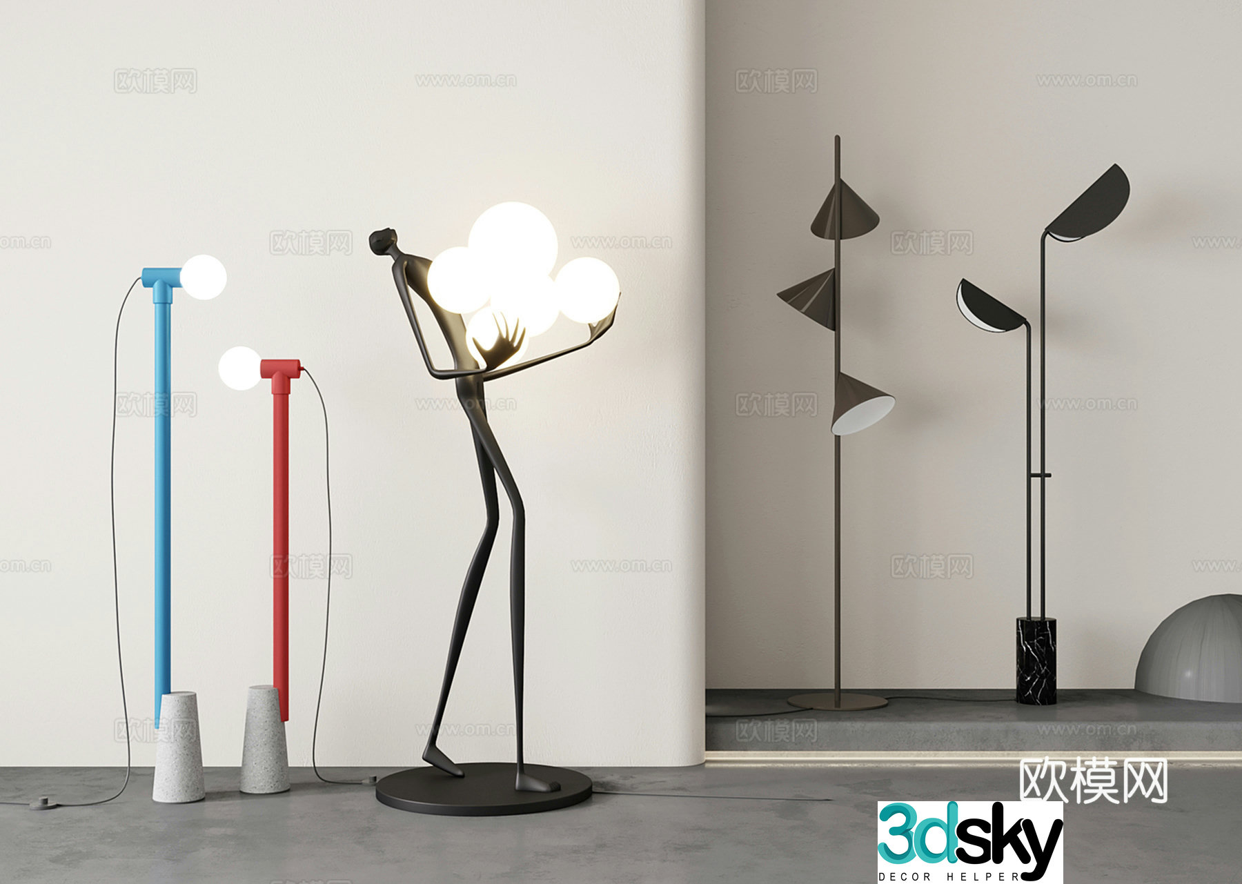 Modern floor lamp artistic lamp 3d model