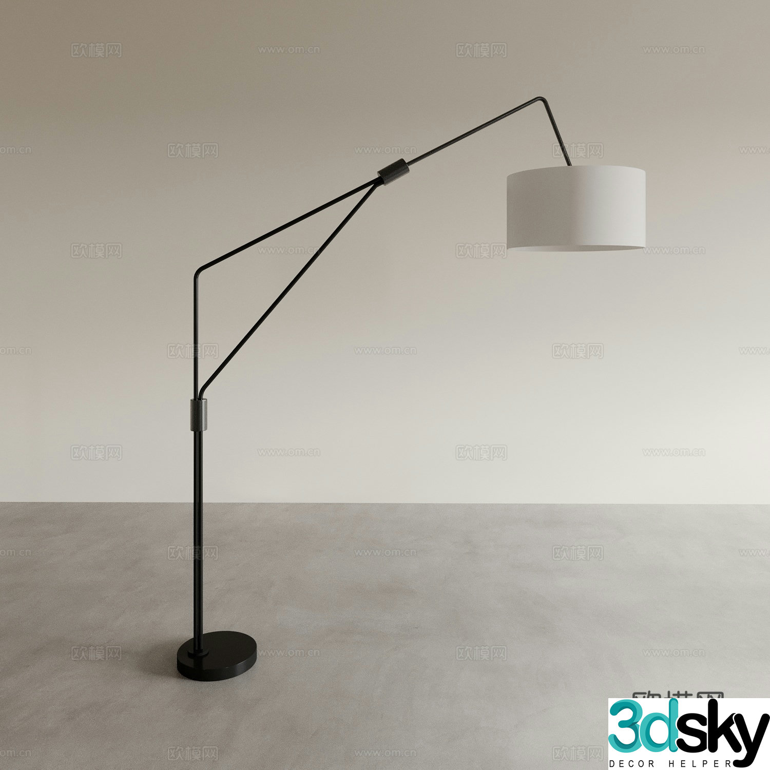 Floor lamp fishing lamp 3d model
