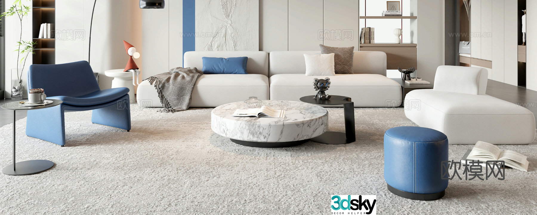 Modern sectional sofa 3d model