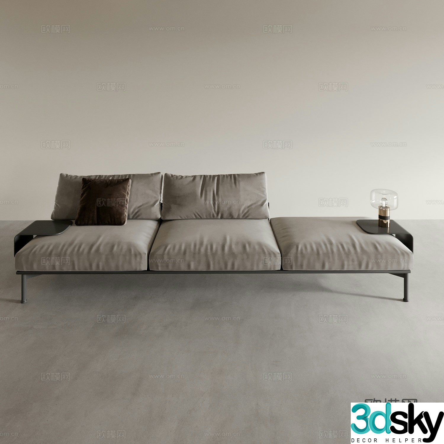 Modern three-seat sofa 3d model