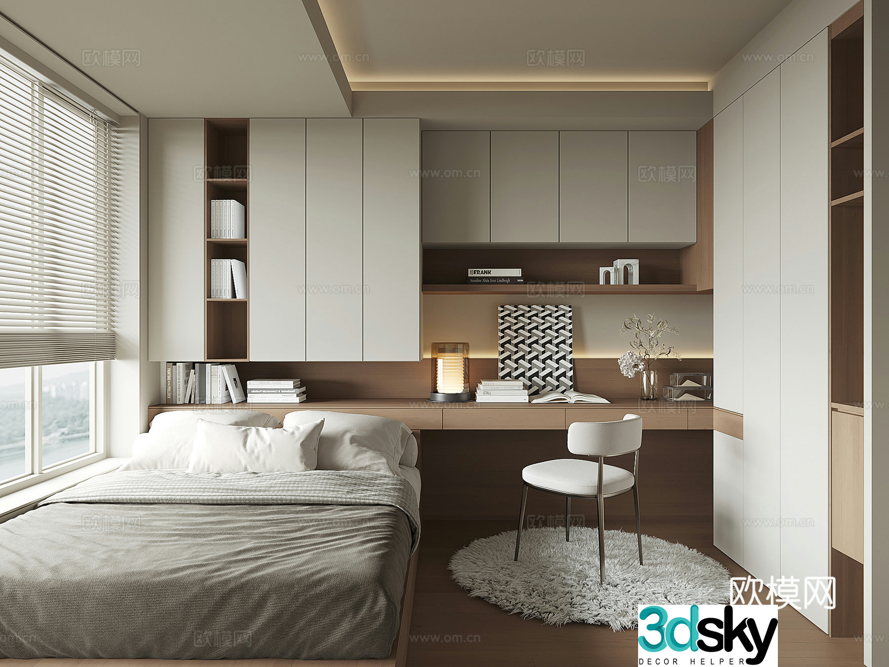 Modern tatami bedroom 3d model