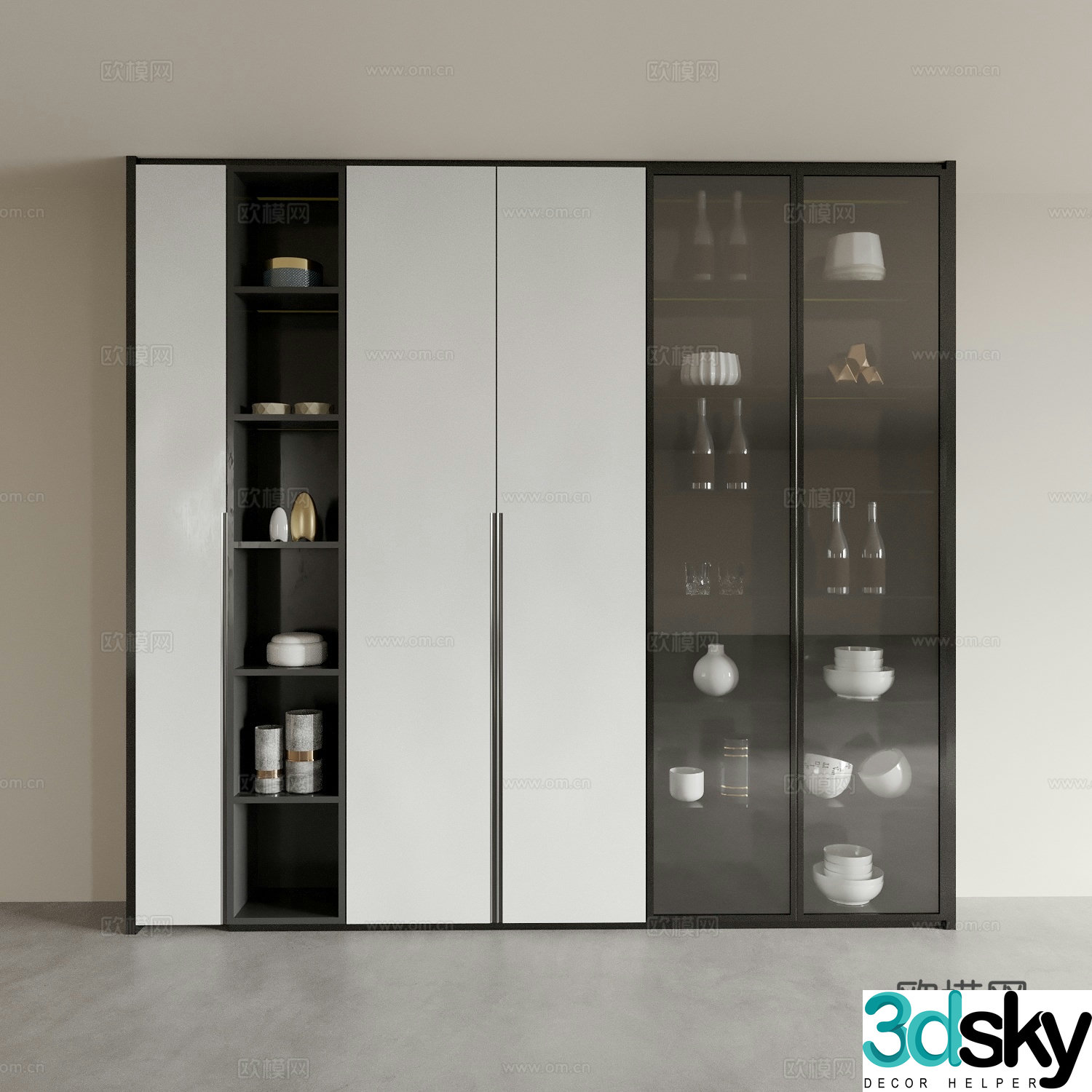 Modern wine cabinet sideboard 3D model
