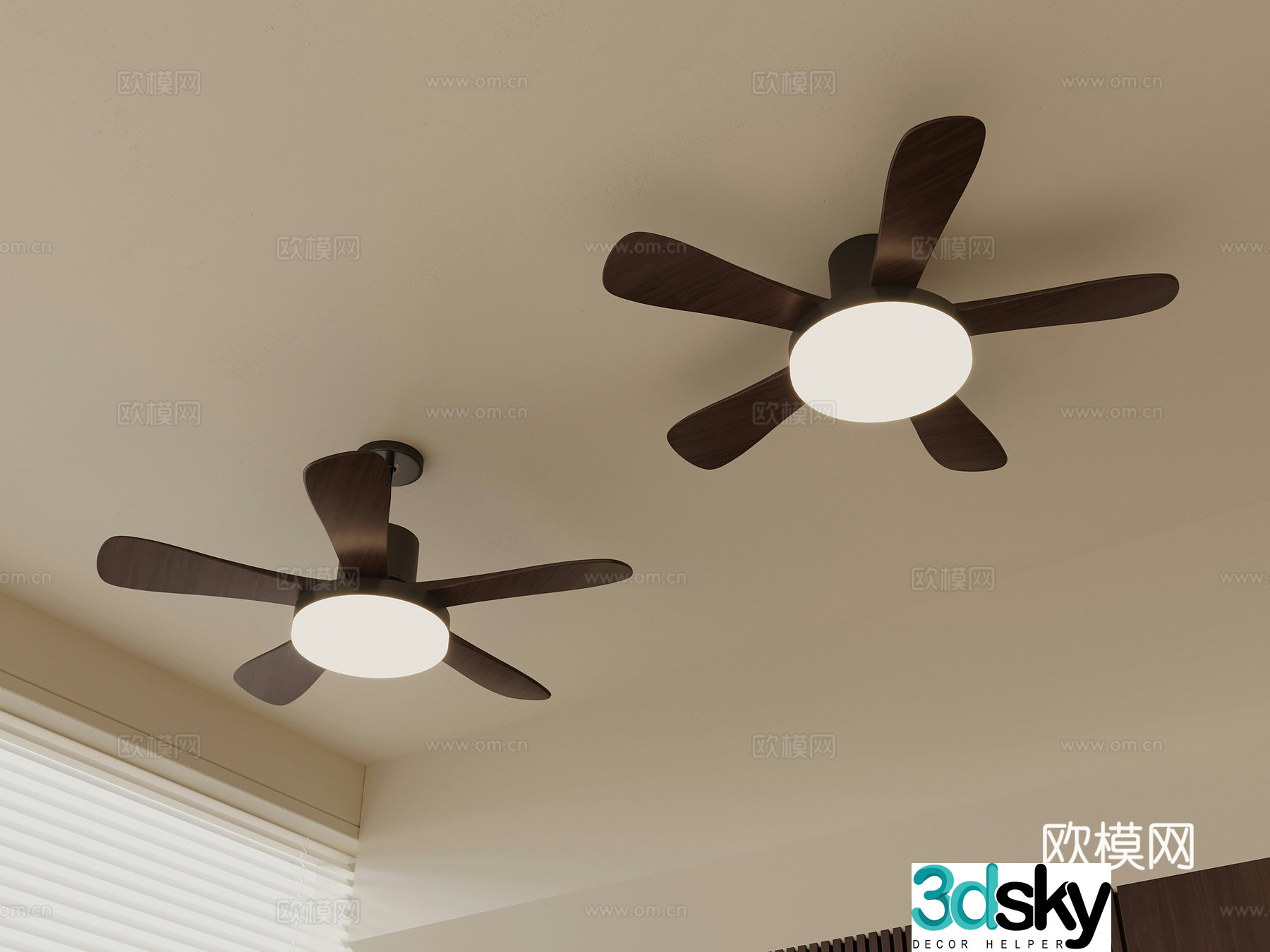 New Chinese style chandelier fan light 3d model