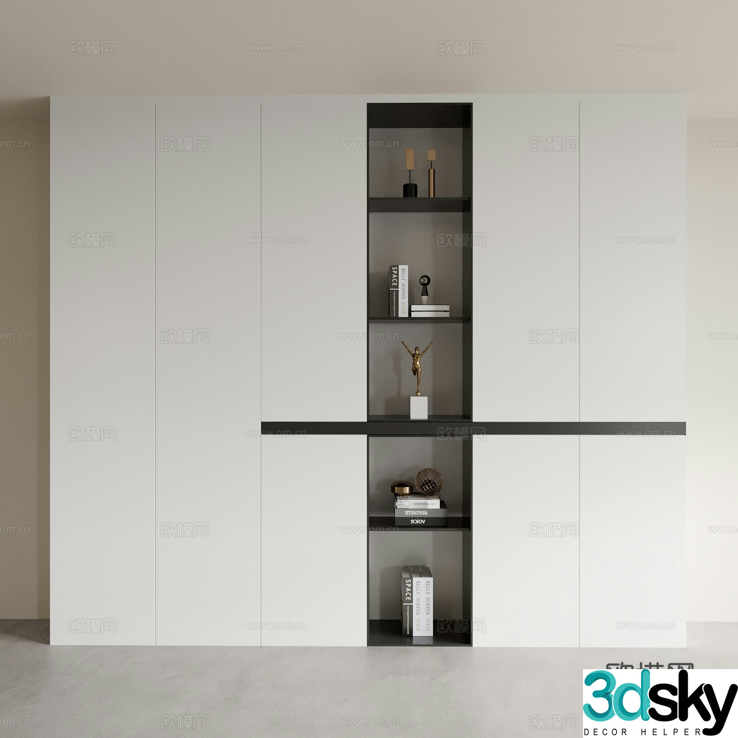 Modern bookcase storage cabinet 3d model