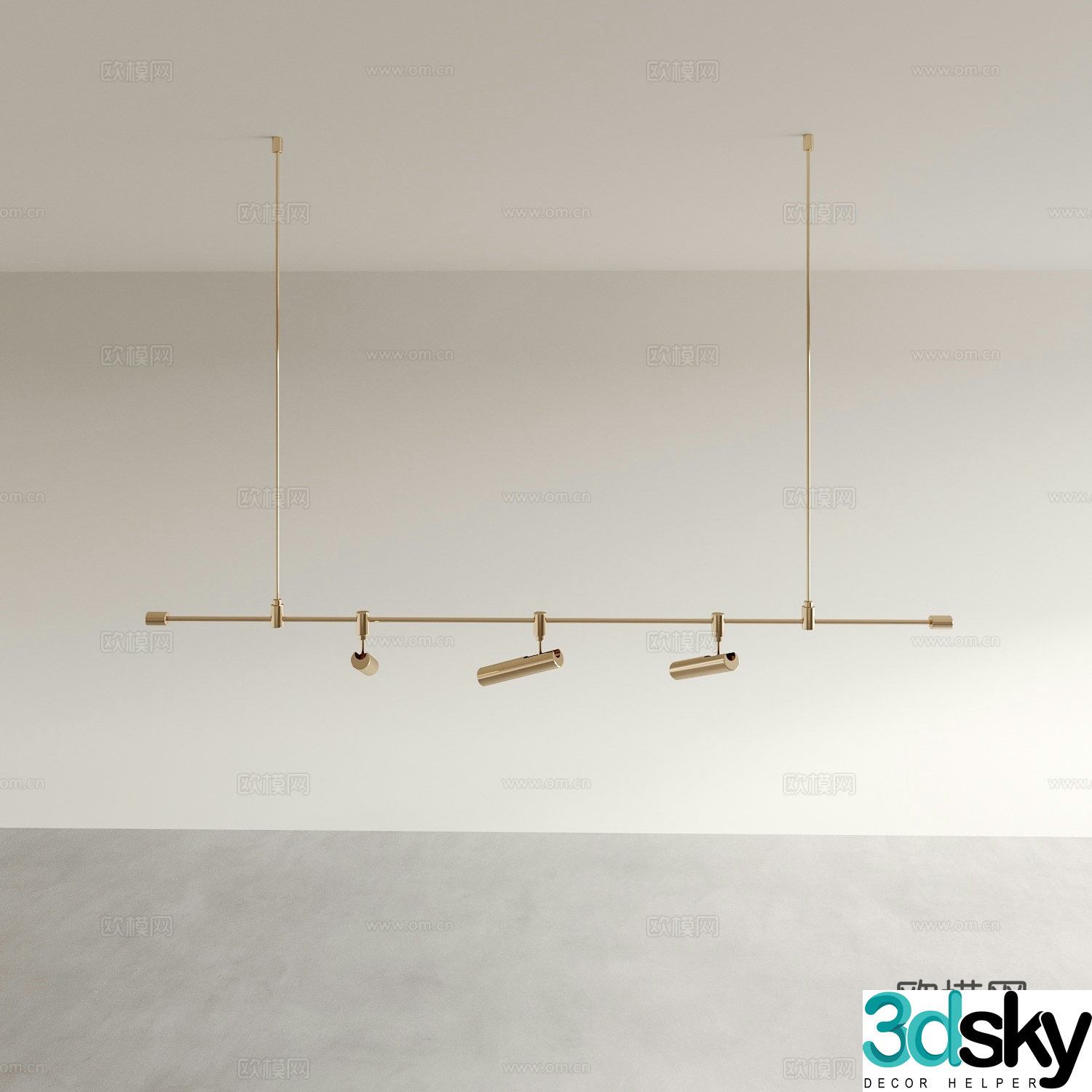 Modern chandelier restaurant chandelier long chandelier 3d model