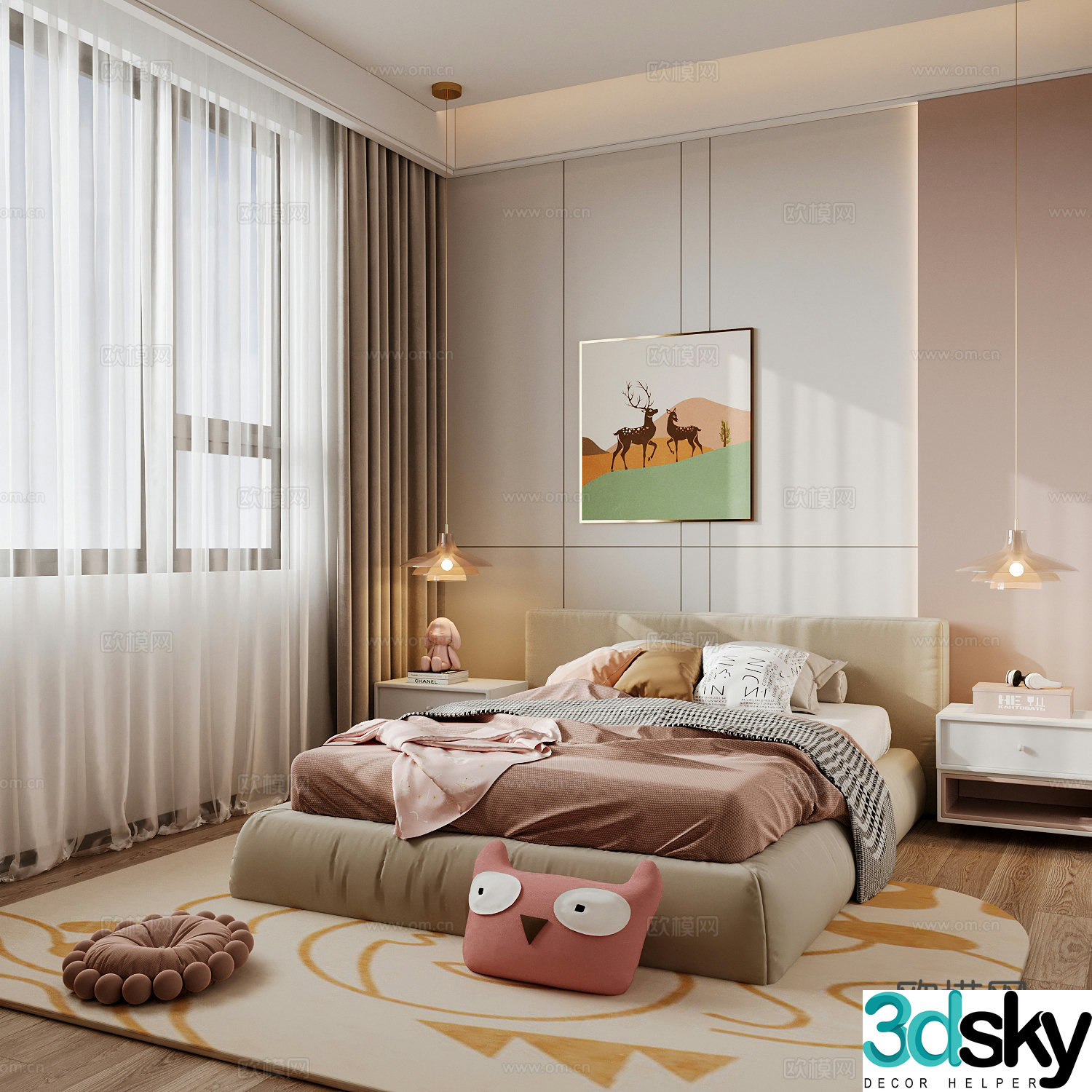 Modern children’s room children’s room 3d model