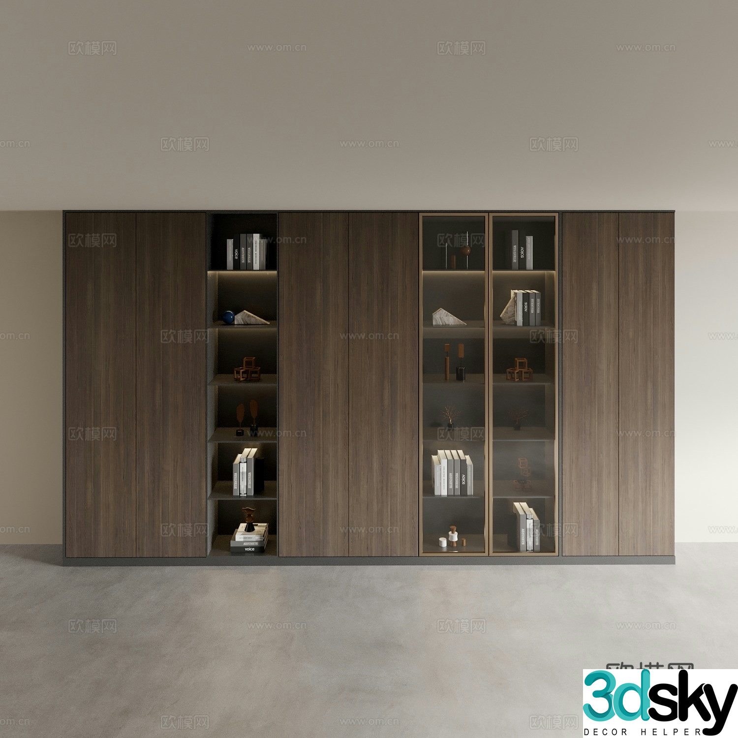 Modern bookcase locker 3d model
