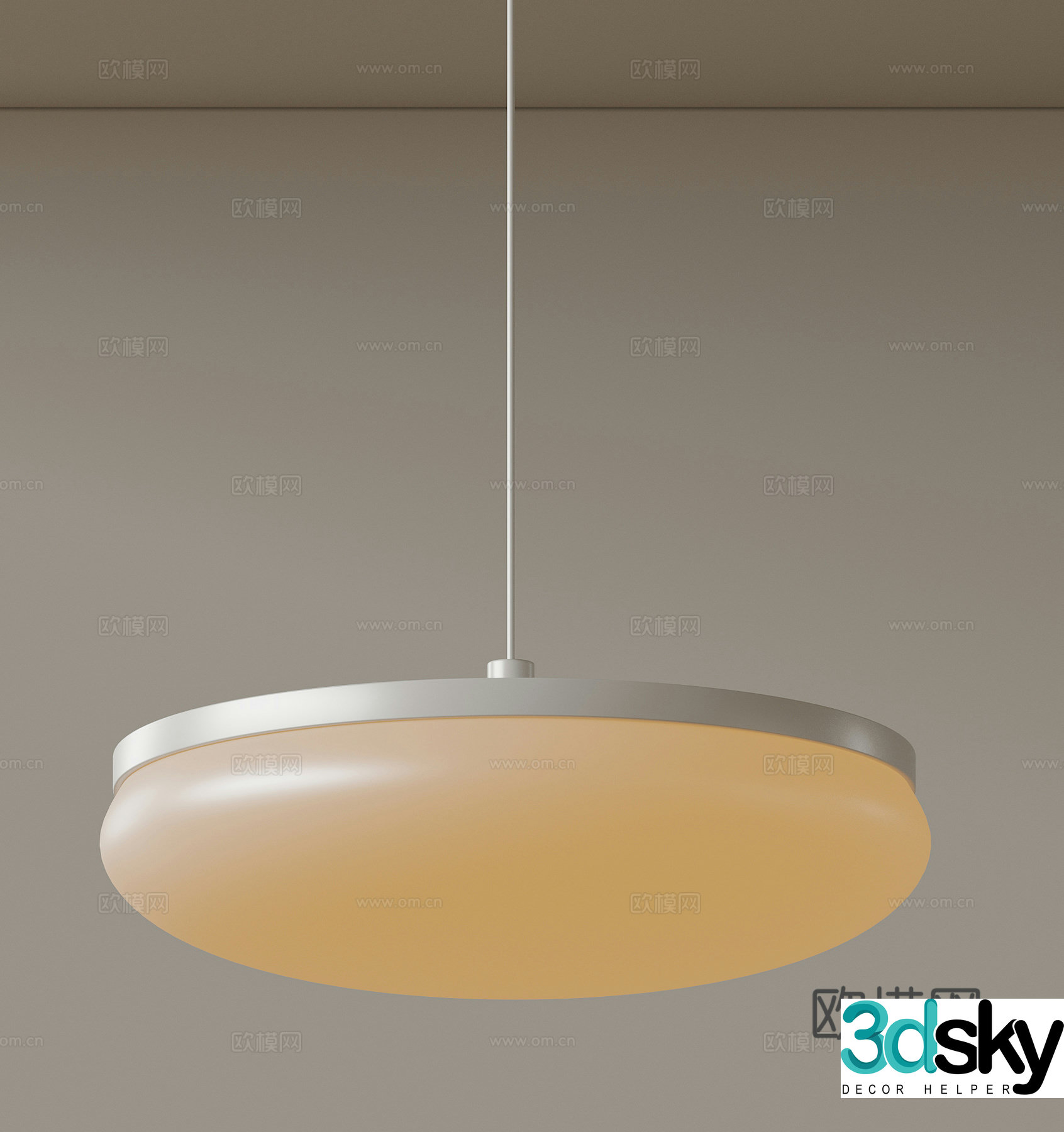 Modern single head chandelier bedside chandelier 3d model