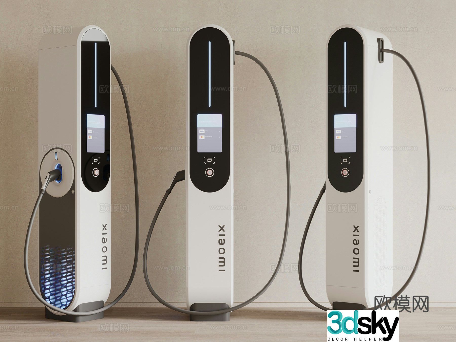 Modern Xiaomi charging pile 3d model